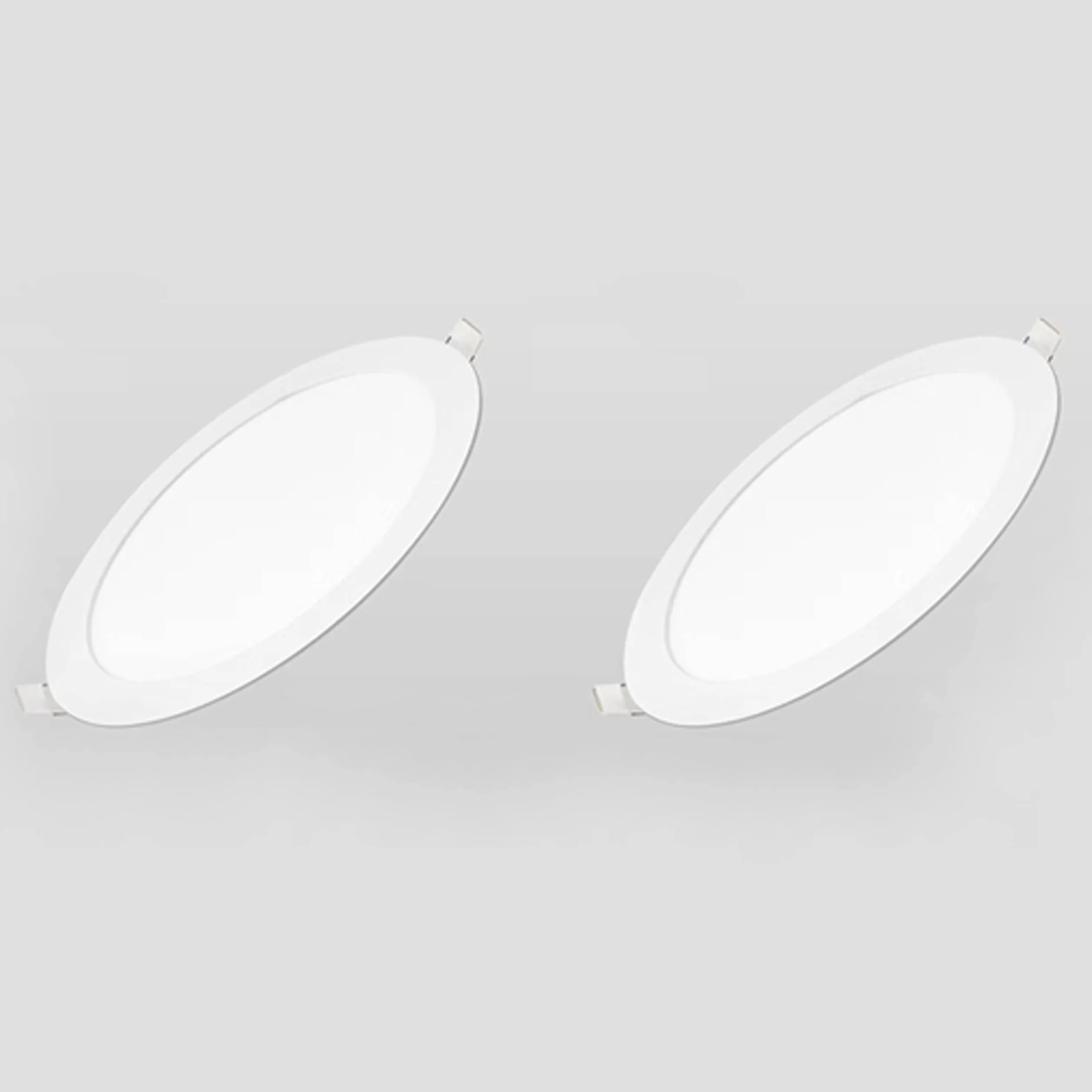 OneUan Pack de 2 Panel Downlight LED Redondo 20W 2200LM 6000K Extraplano 220mm Blanco Frío