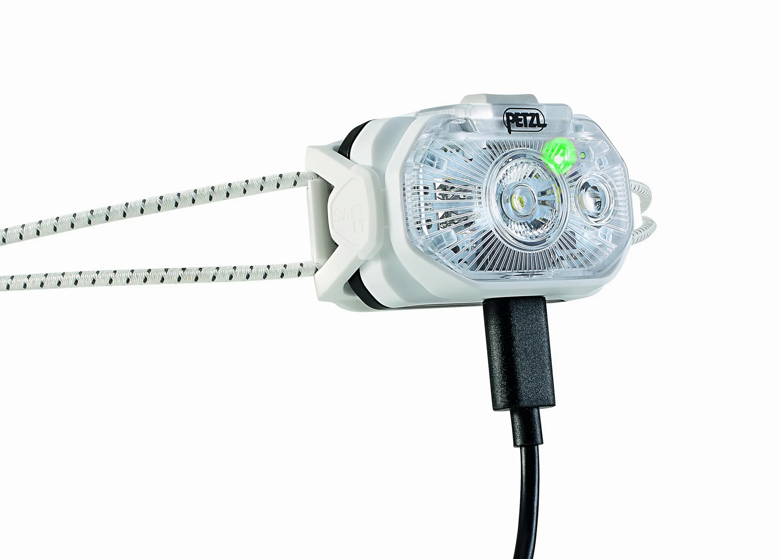 PETZL SWIFT LT Linterna frontal 380 lúmenes ultraligera LED linterna frontal recargable USB-C con luz roja IPX4 para trail running trekking camping exterior