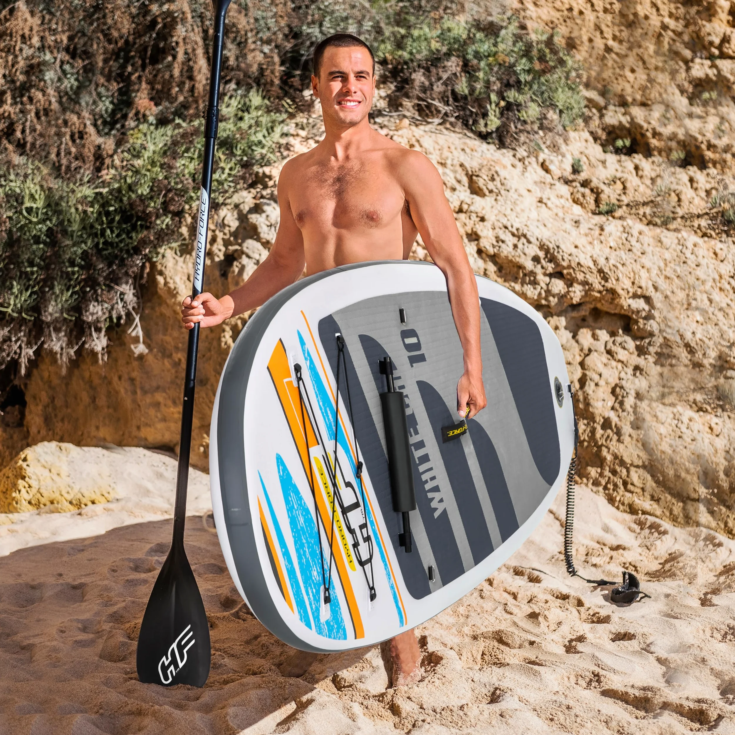 BESTWAY Paddle Kayak gonflable et transformable, Hydro-Force White Cap - 305 x 84 x 12 cm