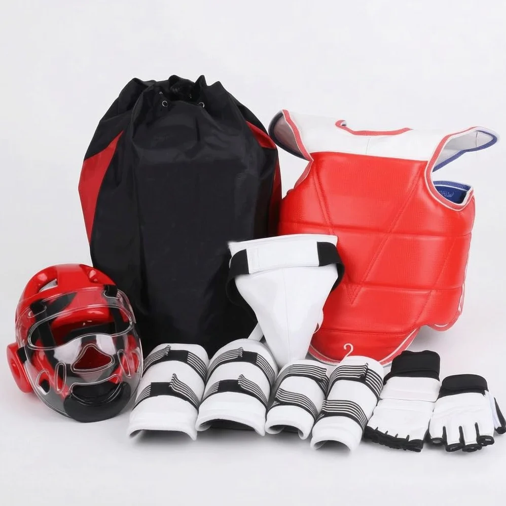 Protección para Sparring y Artes Marciales, Protección , para Rendimiento , Conjunto de Ocho Piezas de patrón Liso para Mujer , XS