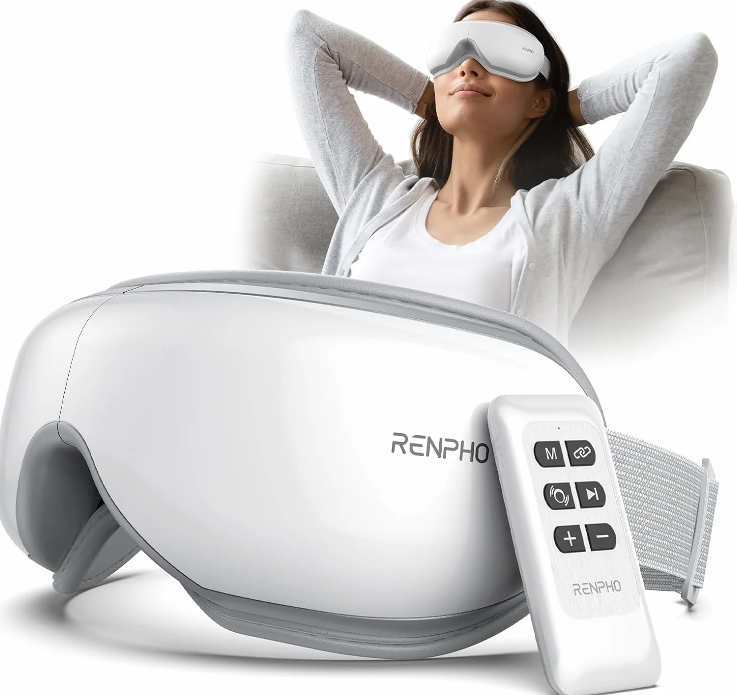 RENPHO Masajeador de ojos con calor y compresión de aire, aliviar tensión ocular, regalo para mujer