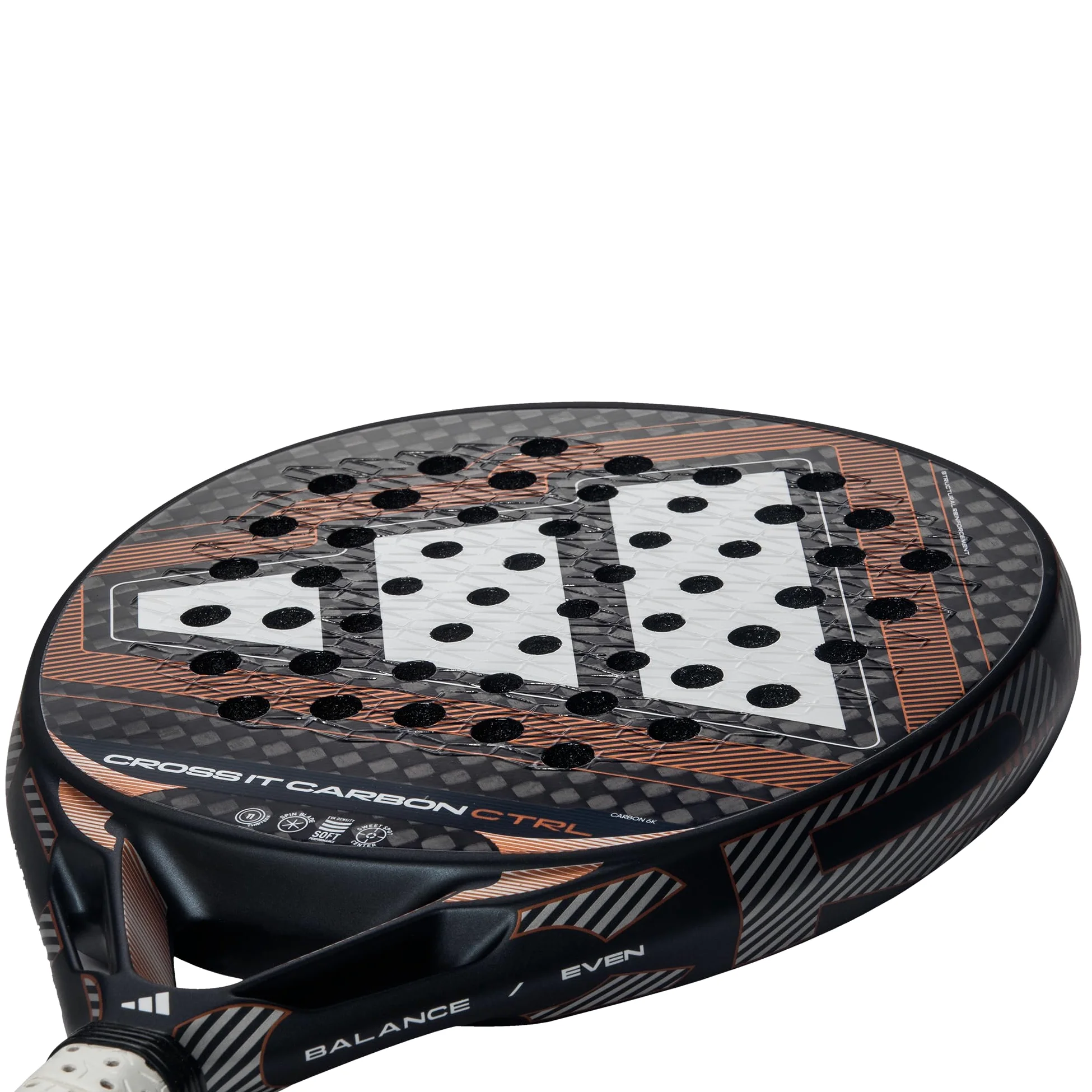 Pala de pádel adidas Cross IT Carbon Ctrl 2026,Cobre, Forma Redonda,Goma eva Soft Performance,Fibra Carbono aluminizado 6k