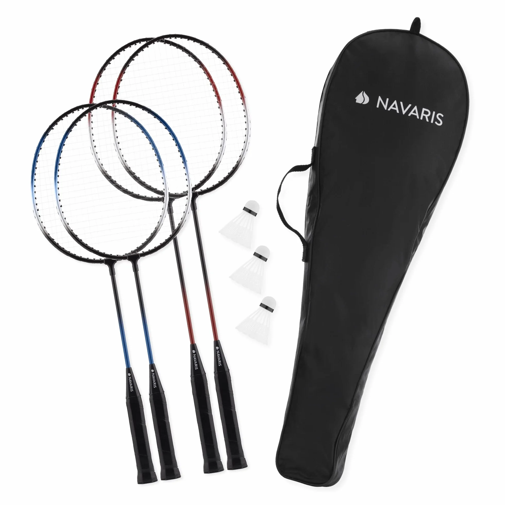 Set de Bádminton Familiar - 4 Raquetas de Bádminton, 3 Pelotas y 1 Bolso Deportivo, Bádminton Set Ideal para Toda la Familia