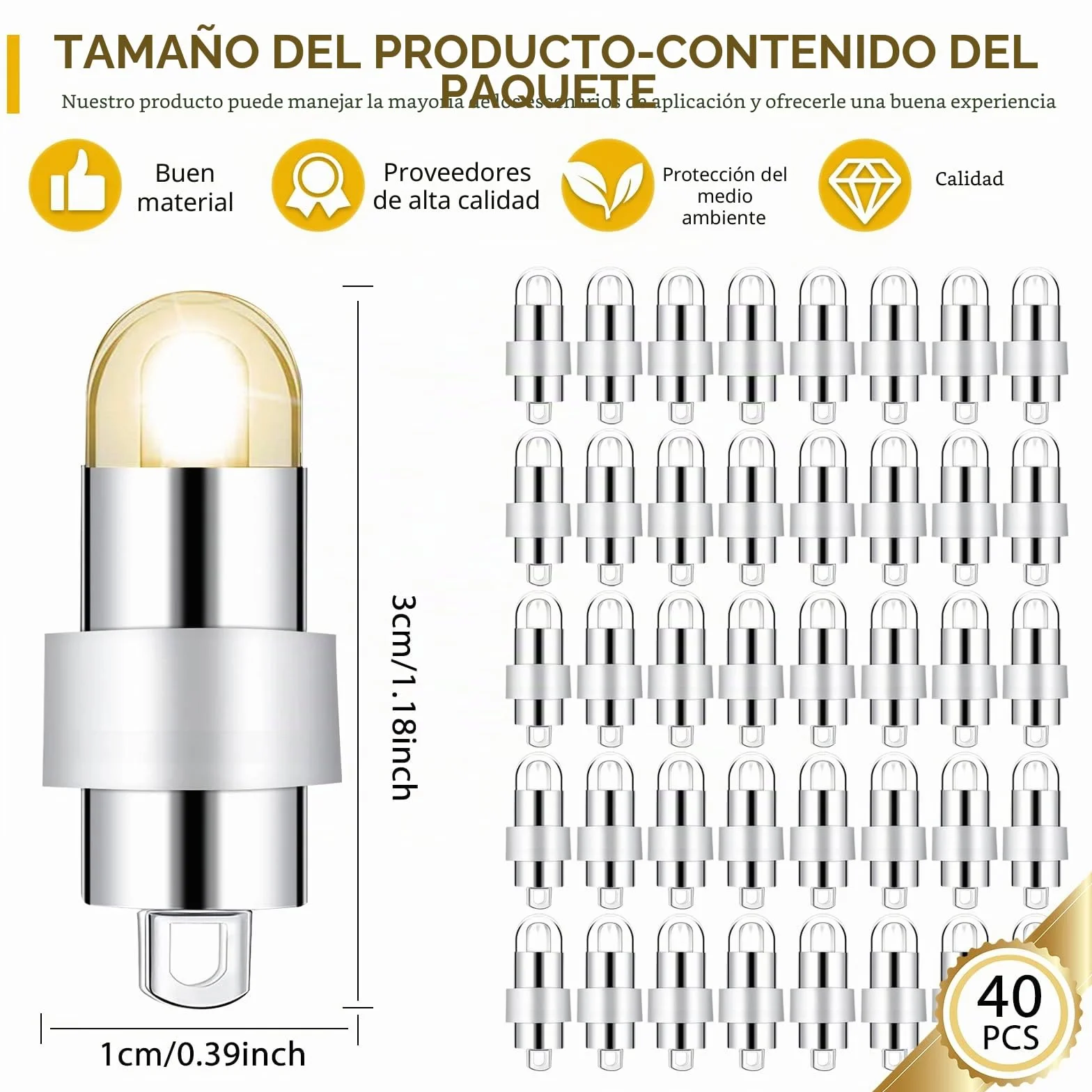 Mini globos LED resistentes al agua, paquete de 40, blanco cálido para bodas y fiestas