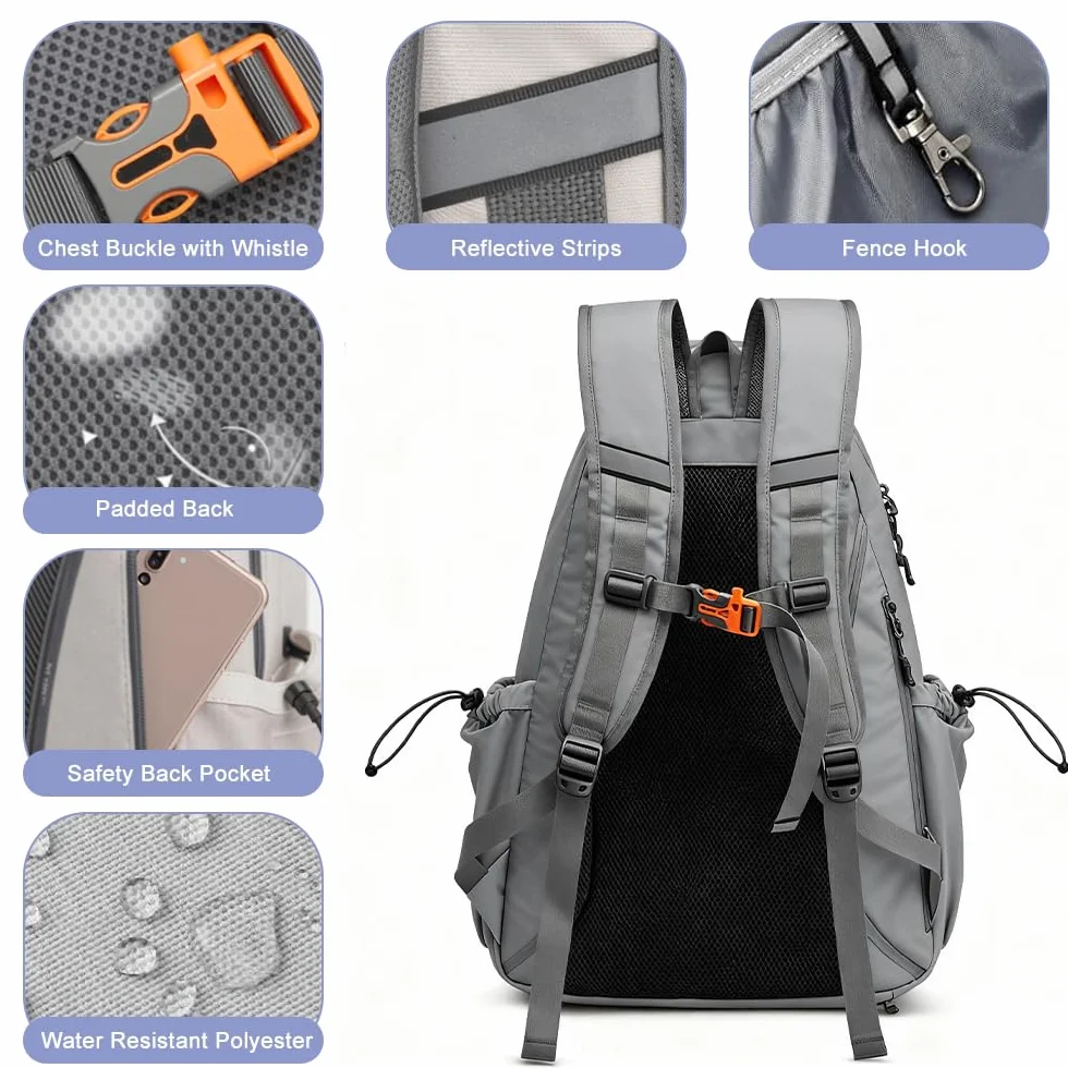 Bolsa de Tenis Impermeable con Zapatillero para 2 Raquetas Pickleball Padel Squash Bádminton