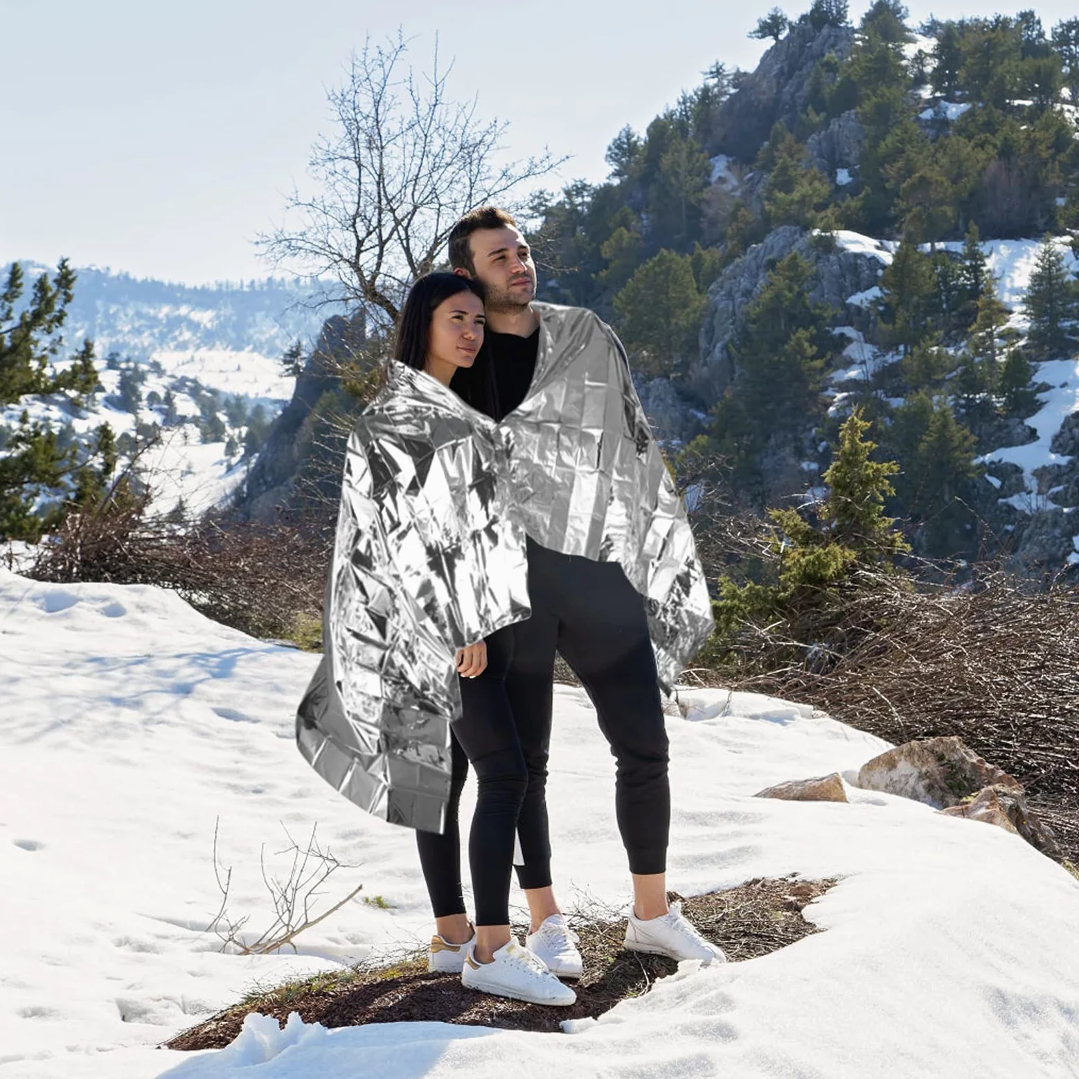ANMEILU - Juego de mantas térmicas de emergencia de Mylar, 4 paquetes o 6 paquetes de mantas de supervivencia, juego de mantas de camping Perfecto para exteriores, senderismo, supervivencia, insectos, maratones o primeros auxilios