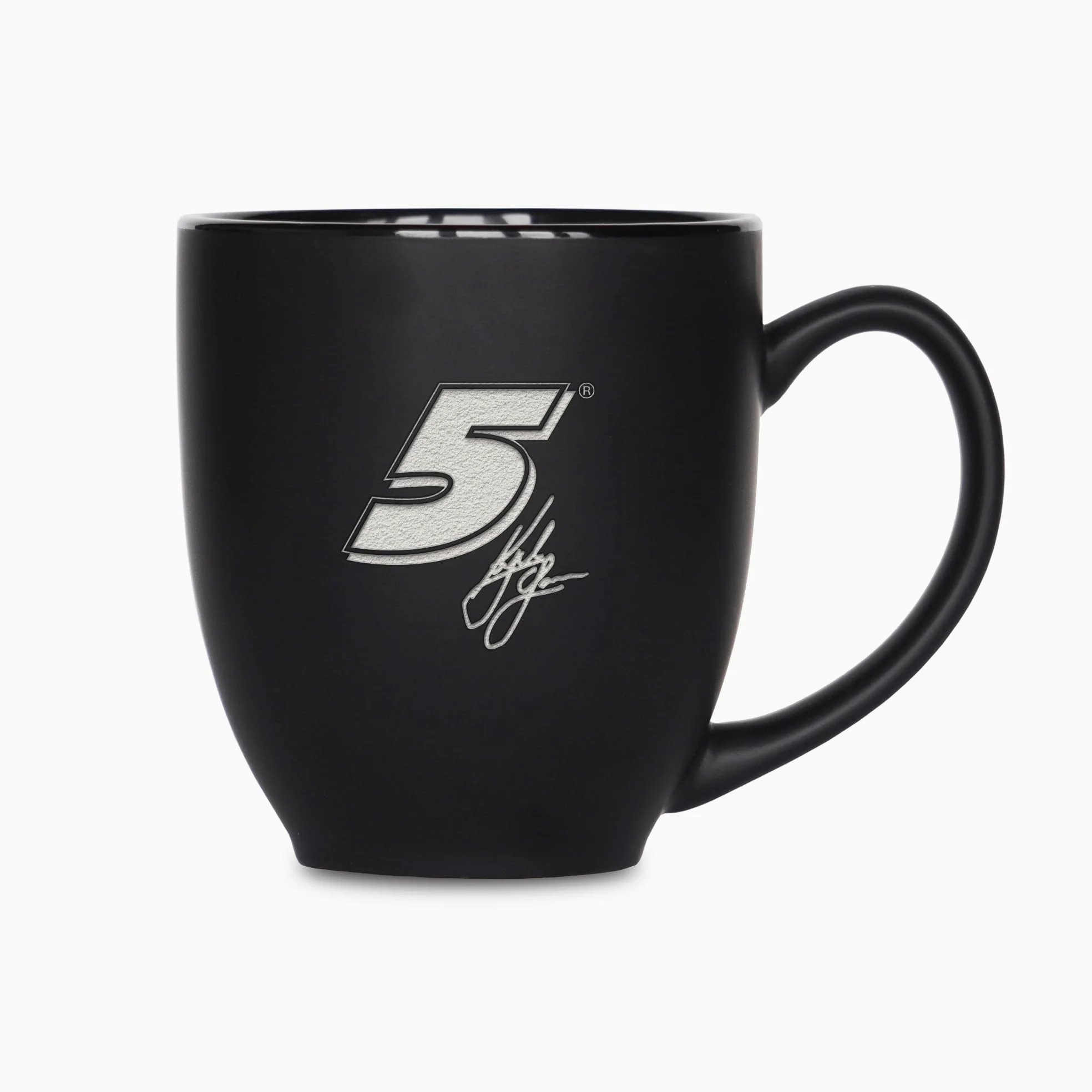 Rico Industries NASCAR Racing Kyle Larson - Taza de cerámica negra mate grabada con láser, para bebidas frías o calientes