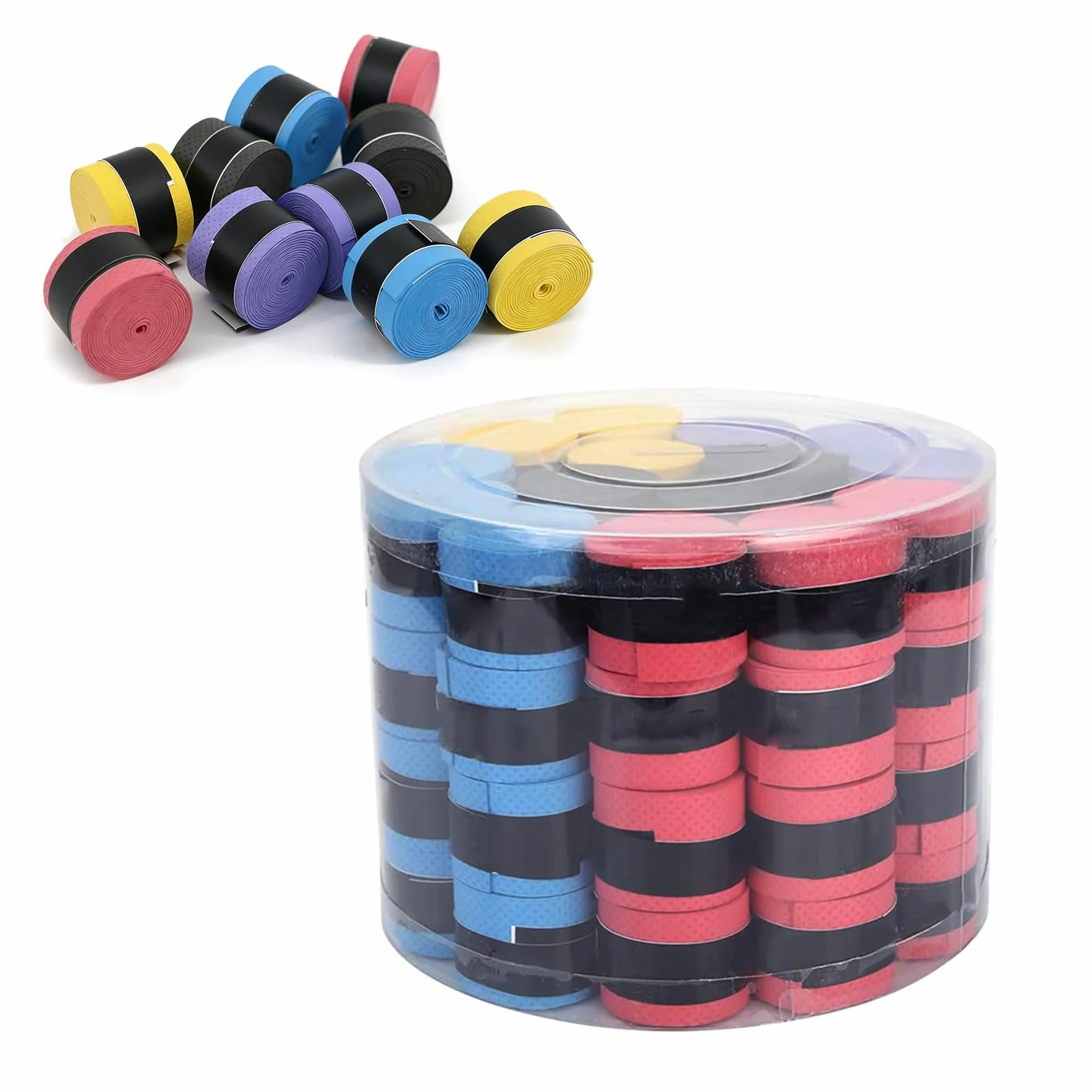 OUKENS Overgrips de Raqueta de bádminton de Tenis, 60 Piezas, Antideslizante y súper Absorbente, Cinta de Agarre de Raqueta, Cinta para el Sudor para Raquetas para Raquetas de Tenis de Bádminton