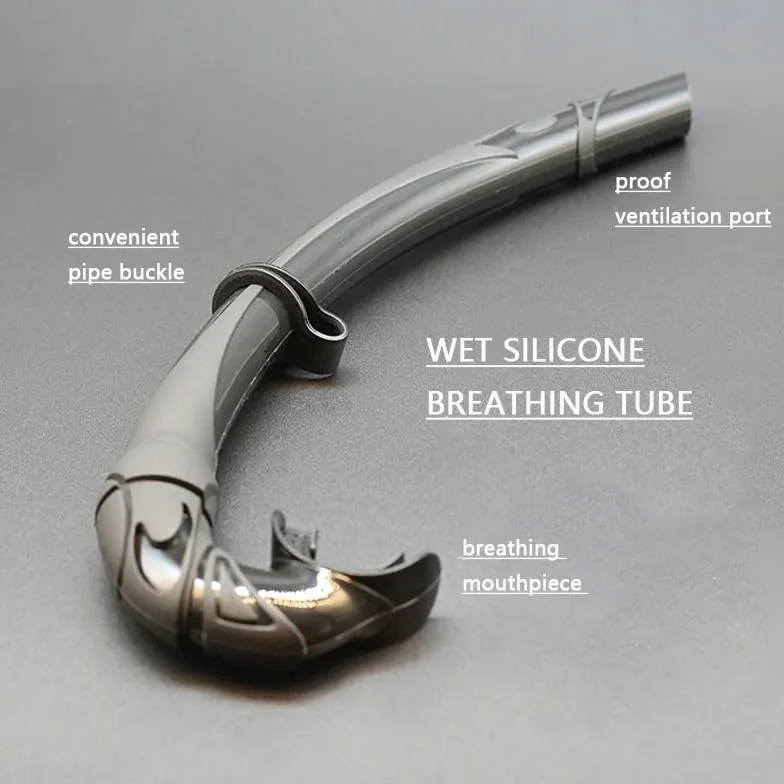 Máscara de Snorkel Buceo Kit de Snorkel de Silicona Impermeable y antivaho para Adultos con Espejo de Superficie de Buceo de Gran tamaño
