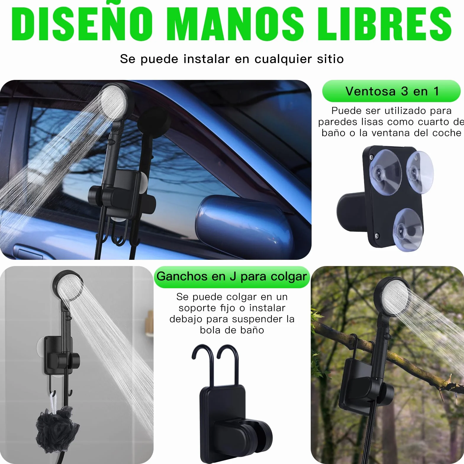 Camping Portatil Ducha 10000mAh Recargable Bateria Pantalla Temperatura 5 Velocidad Larga Duración para Hacer Caminatas Perros