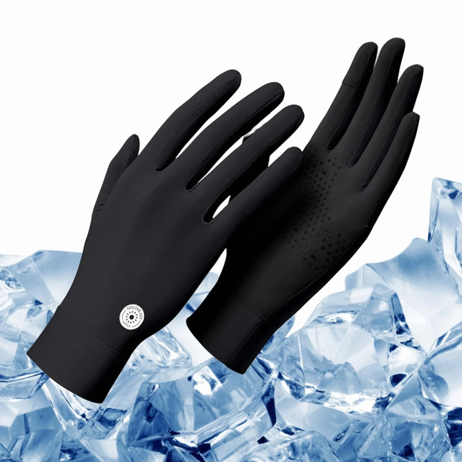 Guantes de protección solar, guantes transpirables con sensación de hielo, guantes de sol de pesca, guantes de kayak, equipo de remo, canoa, equipo profesional de protección UV UPF 50 Plus para