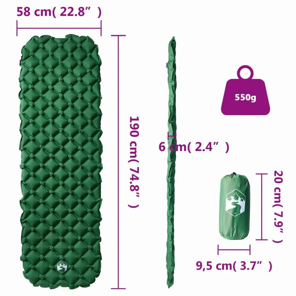 Colchoneta hinchable naranja x x, nailon 40D con revestimiento de TPU, ultraligera, esterilla de camping para una persona, plegable, compacta para senderismo, camping, tienda de campaña