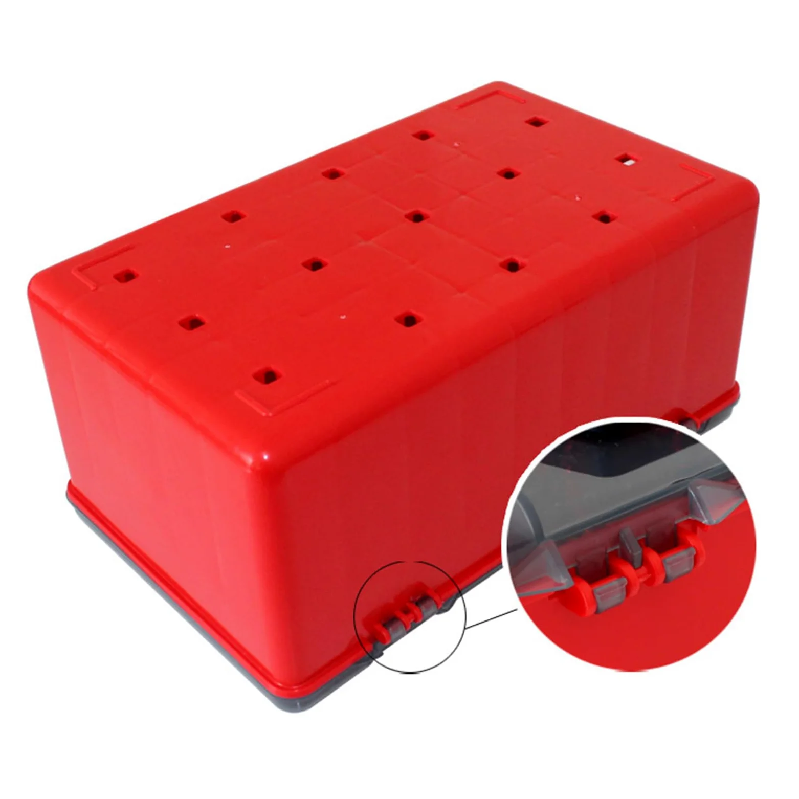 Caja de pesca al aire libre con 52 rejillas de plástico, caja de aparejos de pesca, calamar, señuelos duros, caja de herramientas, caja de almacenamiento de cebos artificiales