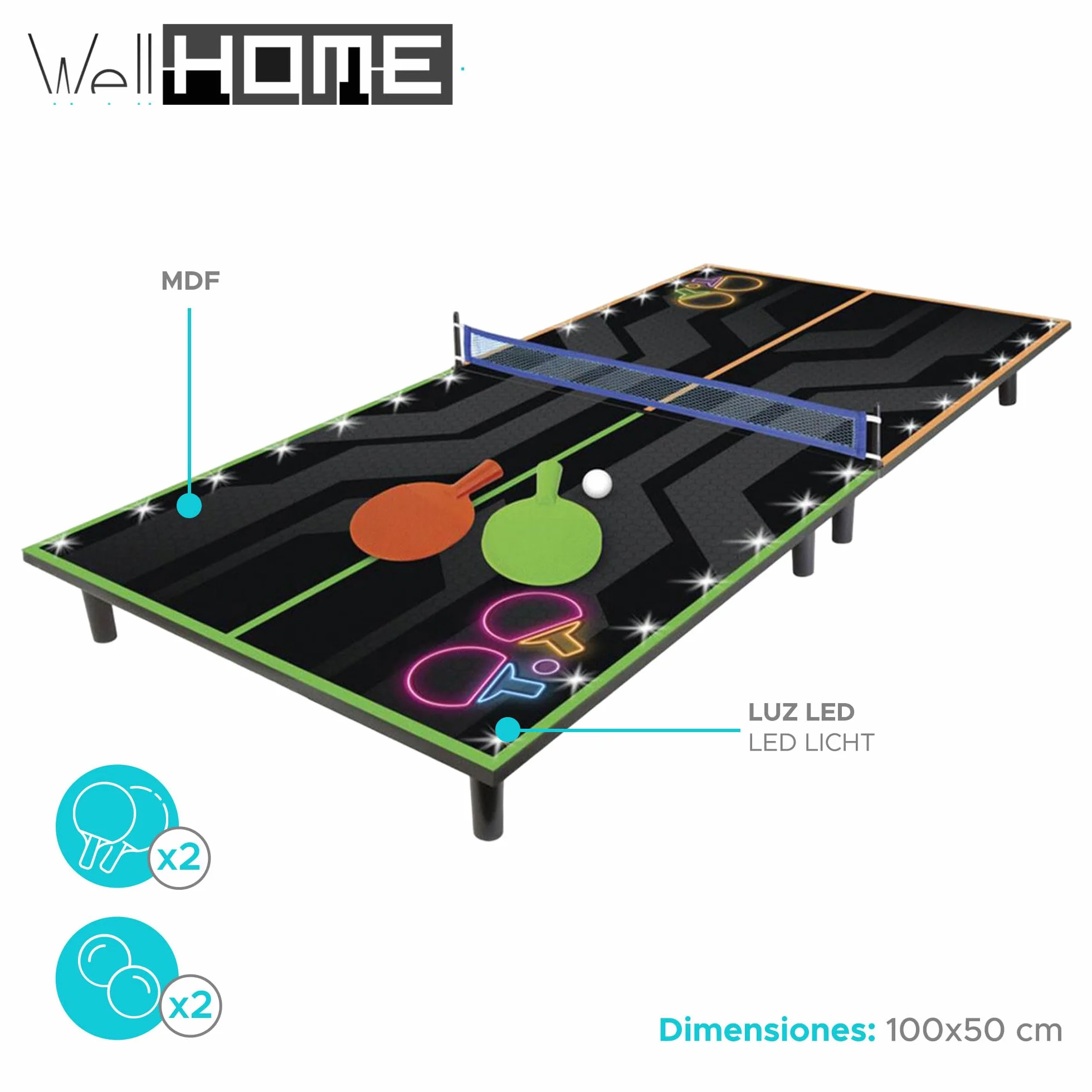 Well Home Juego de Ping-Pong en MDF