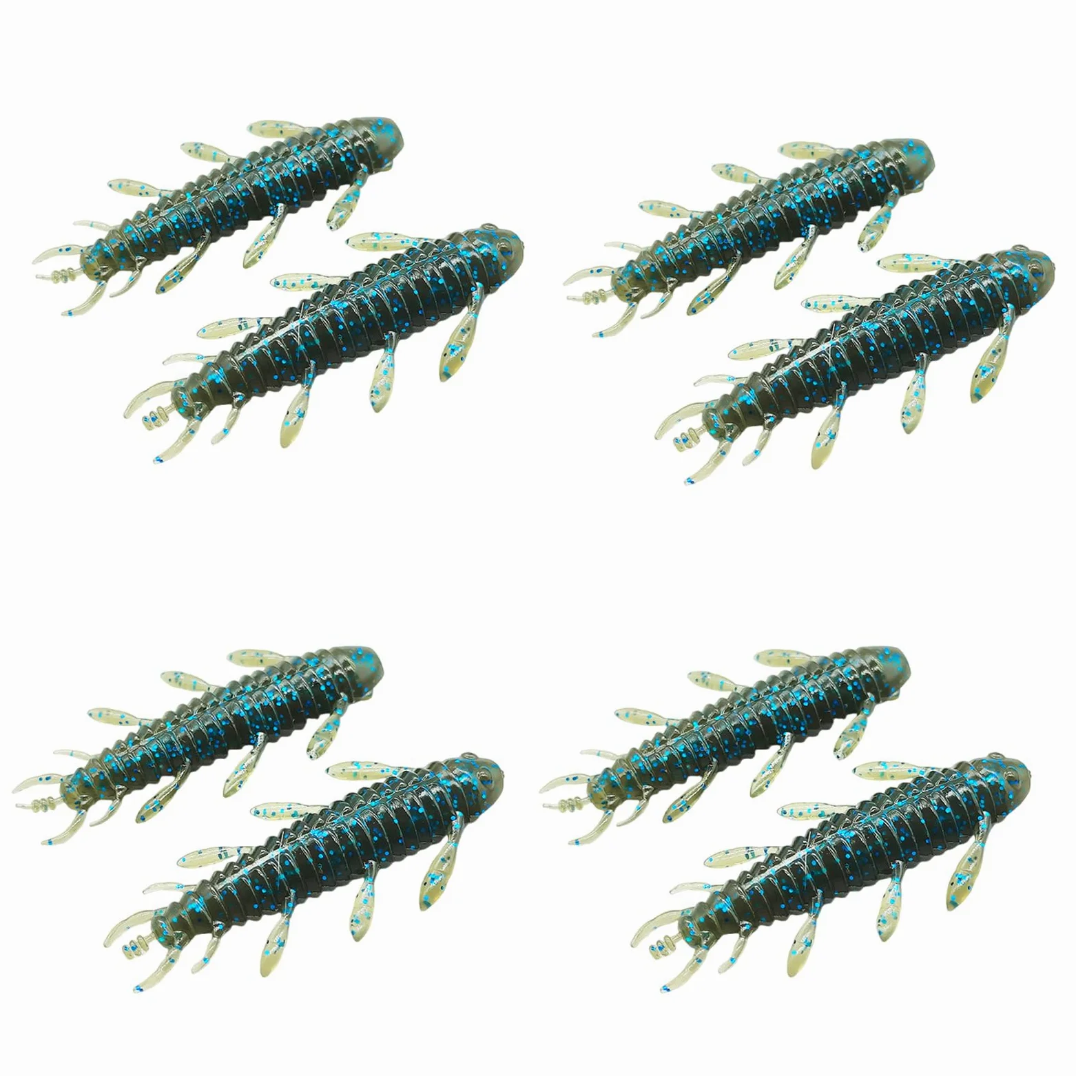 Cebos de pesca, 8 piezas/Set Suave loco Plataformas cebo Plásticos señuelos de pesca gusanos de seda señuelos de pesca gusanos de seda Cortos cebos artificiales nadadores