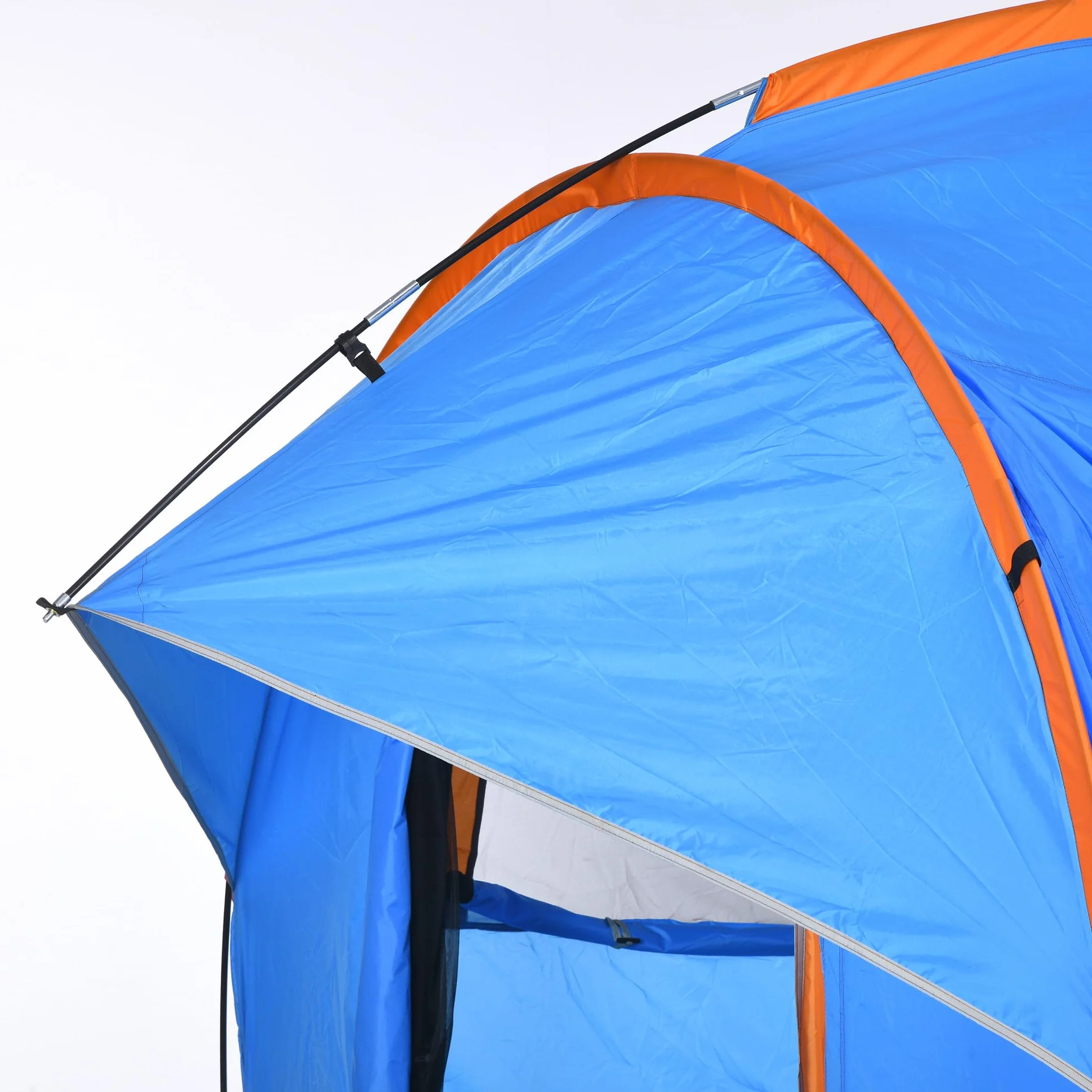 Outsunny 5-6 Personas Familia Hatchback Coche Tienda de campaña SUV con 3 Puertas y Ventana de Malla, para Trekking, Camping y Senderismo, Azul y Naranja