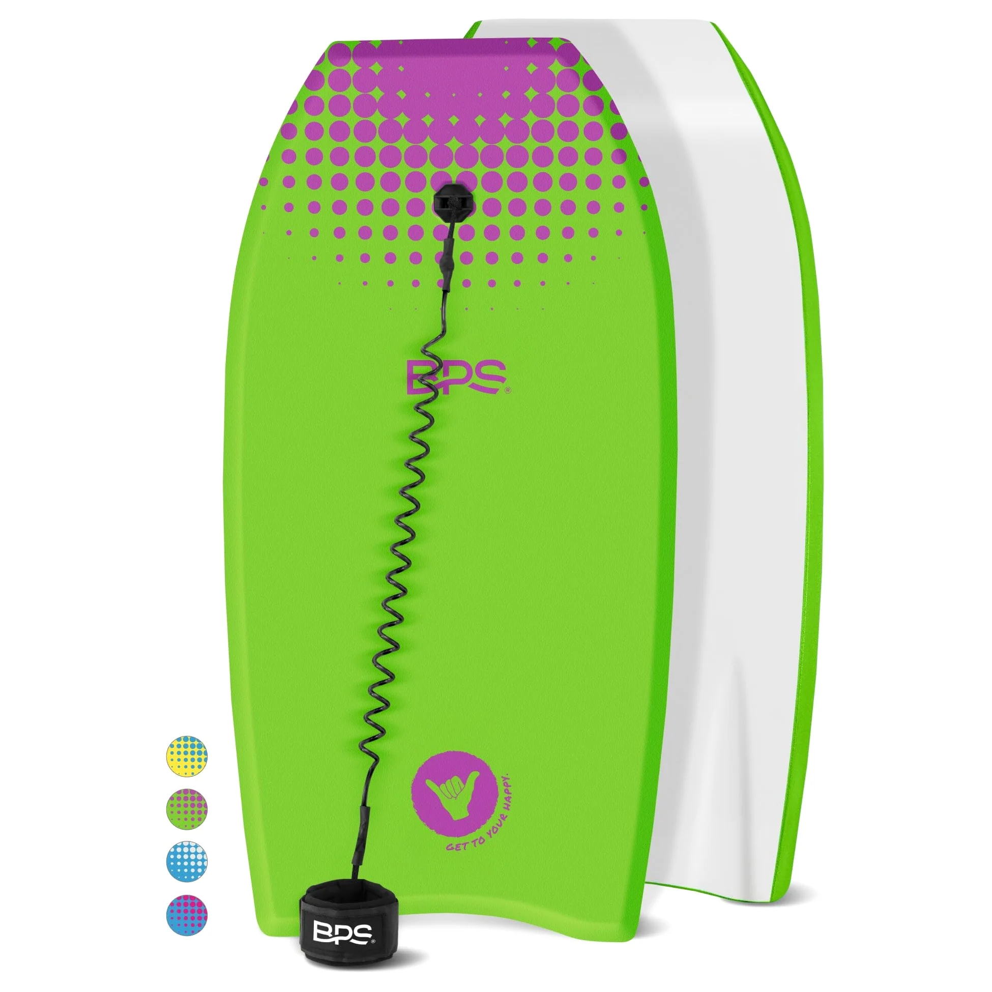 BPS New Zealand Shaka - Tabla de cuerpo para todas las condiciones de onda, ligera con núcleo de EPS, parte inferior lisa de polietileno de alta densidad, tablas de cuerpo para playa con correa de