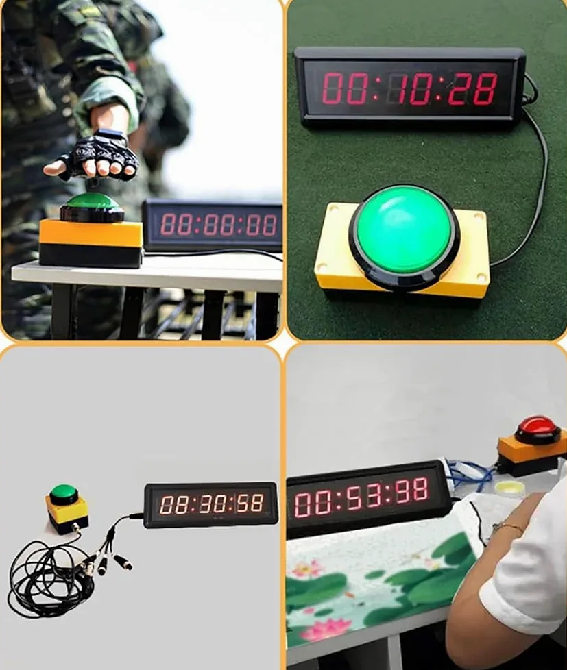 Temporizador digital de gimnasio, cronómetro LED con 3 controles de botón y control remoto, función de cuenta regresiva/temporizador/reloj despertador
