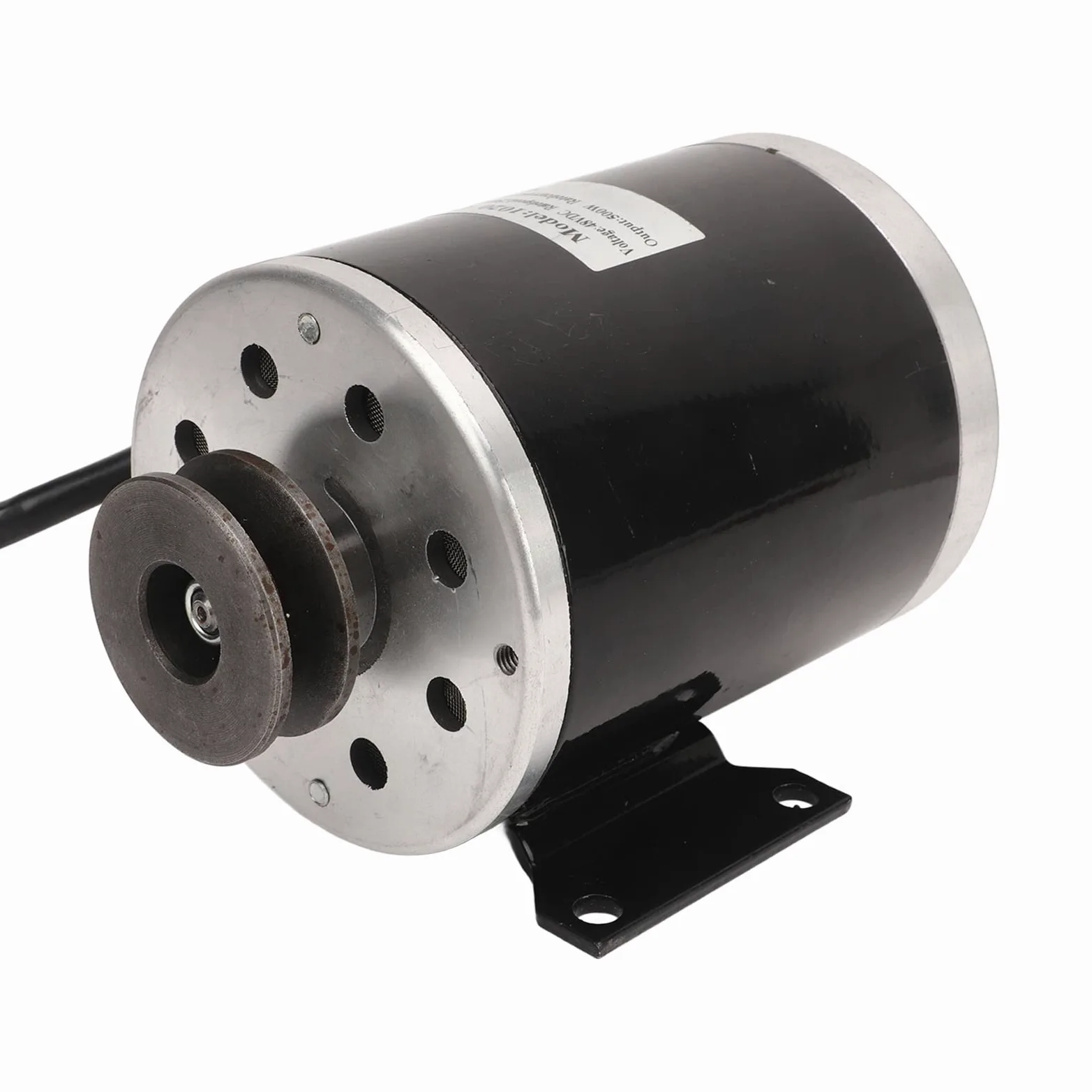 Cryfokt Motor de Polea Eléctrica de 500W, Aleación de Aluminio Cepillado de Poco Ruido para Bicicletas Eléctricas, Scooters y Motocicletas