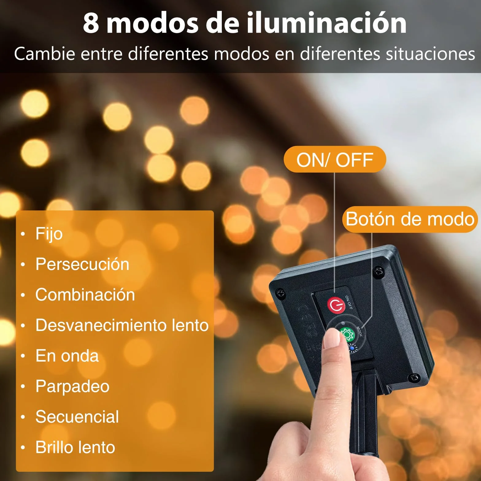 Peasur Guirnaldas Luces Exterior Solar 3 Pack 12+2M 120LED Luces Solares LED Jardin Luz Navidad Cadena Decoracion Arbol, Cálido
