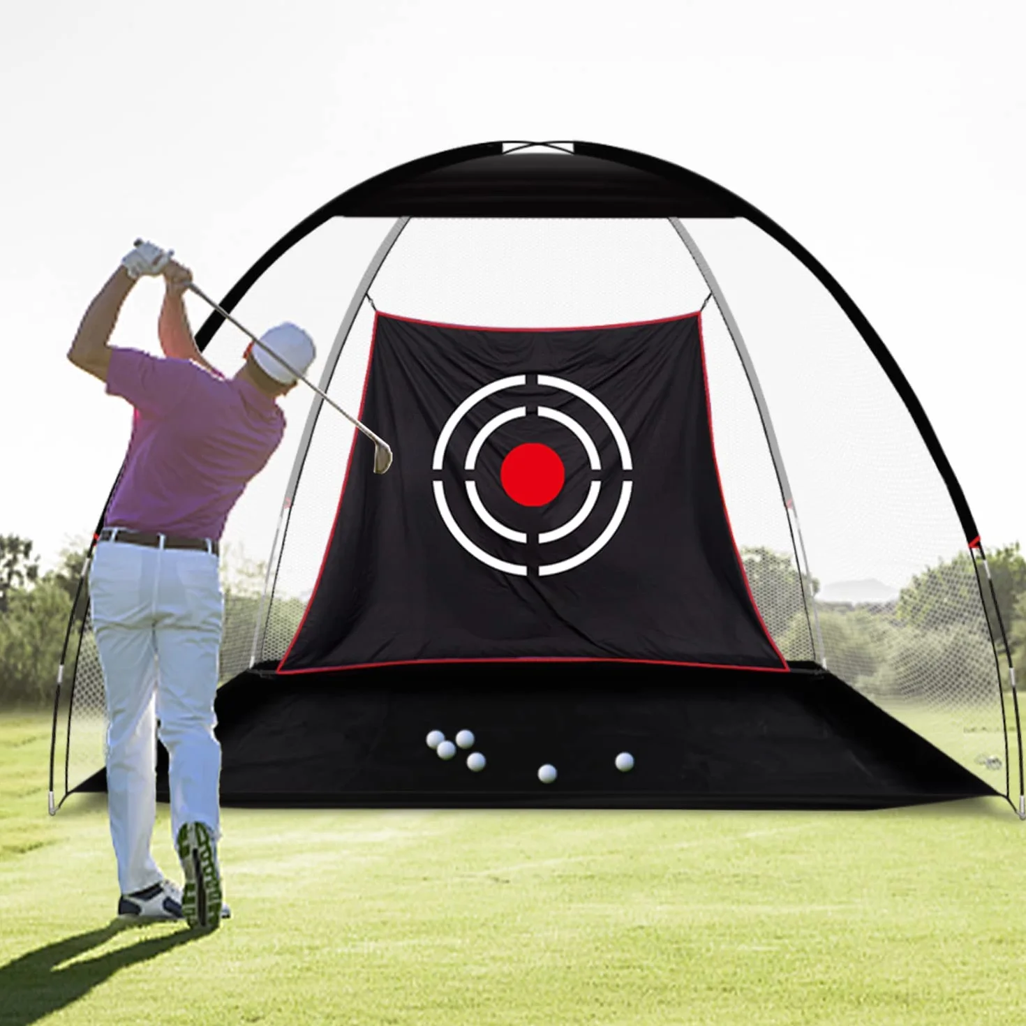 Red de práctica de golf resistente para conducción en patio trasero e interiores