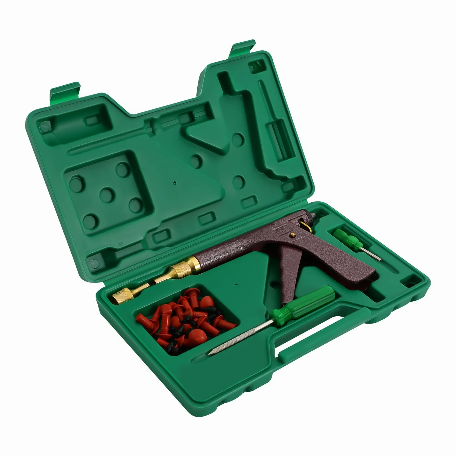 Kit de pistola de reparación de neumáticos, herramientas de reparación de pinchazos sin cámara con boquilla de sonda de hongo para motocicleta, camión, ATV, tractor, remolque, solución completa de
