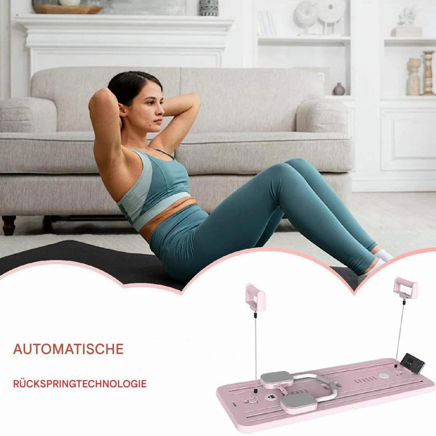 Tabla de pilates para entrenamiento en casa | Entrenador abdominal para núcleo y abdomen para apartamento, hotel, gimnasio, salón, casa, interior, garaje