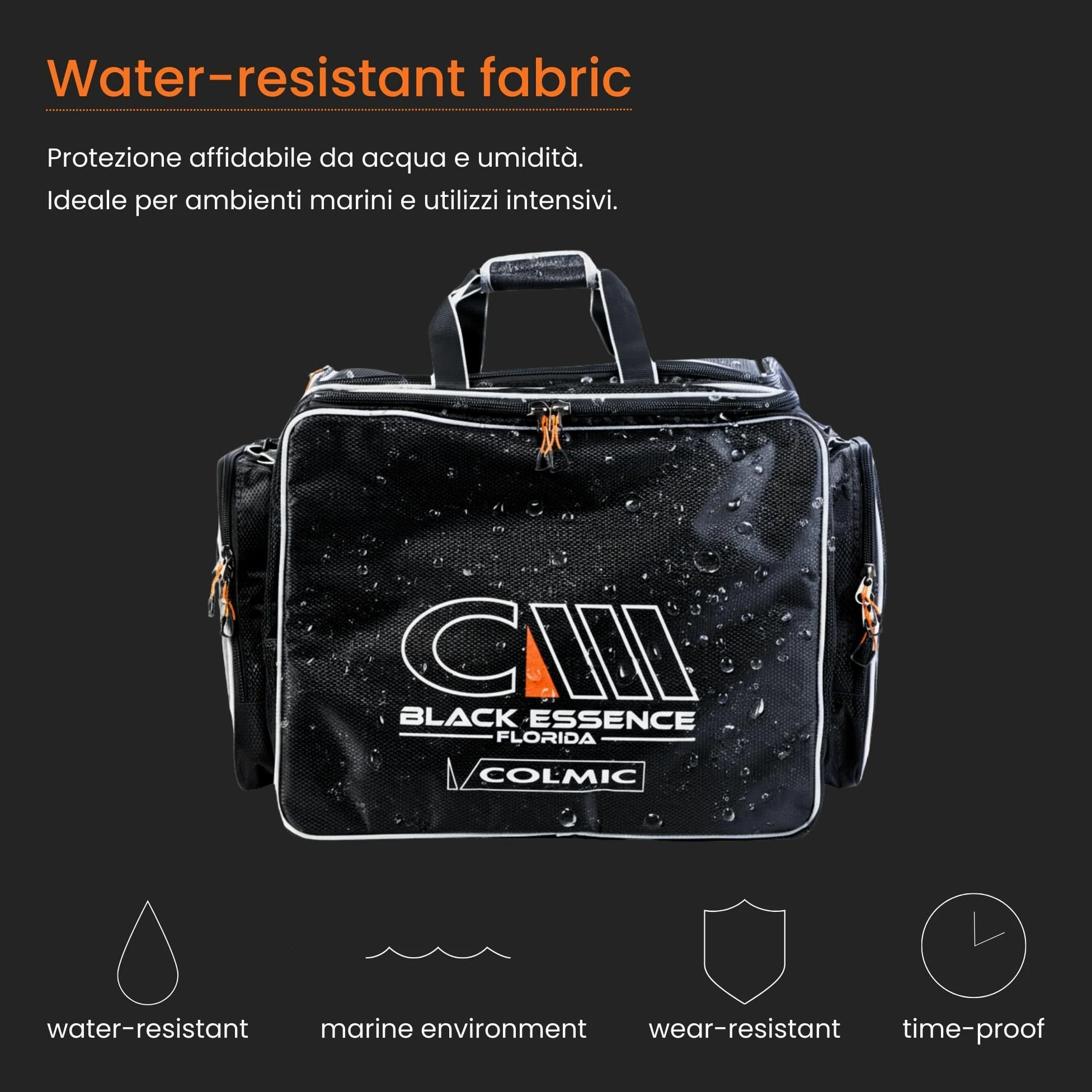 Colmic Black Essence – Equipo técnico de pesca y deporte, tejido de alto rendimiento, múltiples bolsillos, viaje, fitness y piscina