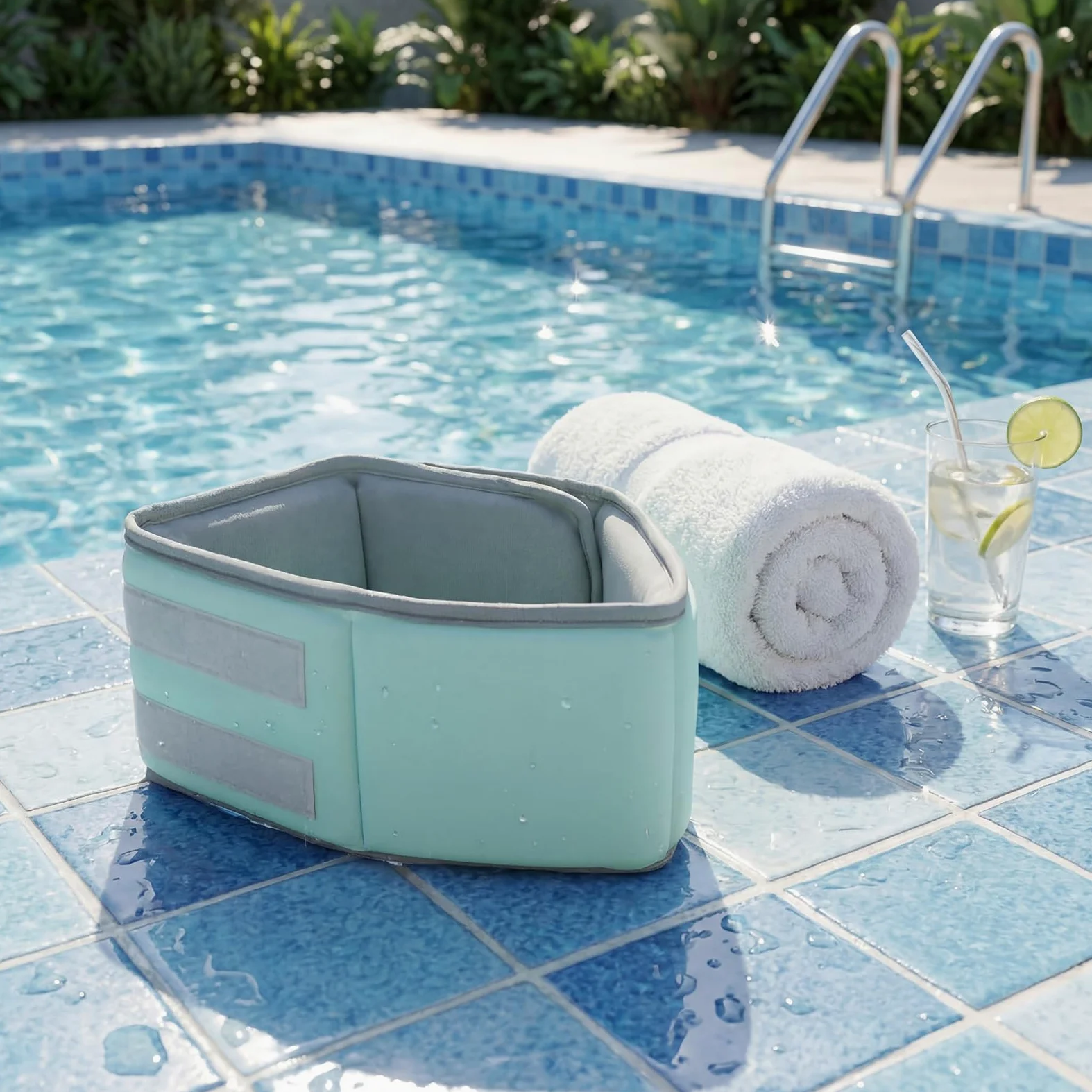 Cinturón de natación para adultos, cinturón flotante con pesas ajustables para piscina para ejercicio acuático, equipo de entrenamiento, herramientas para adultos, ejercicios aeróbicos acuáticos y