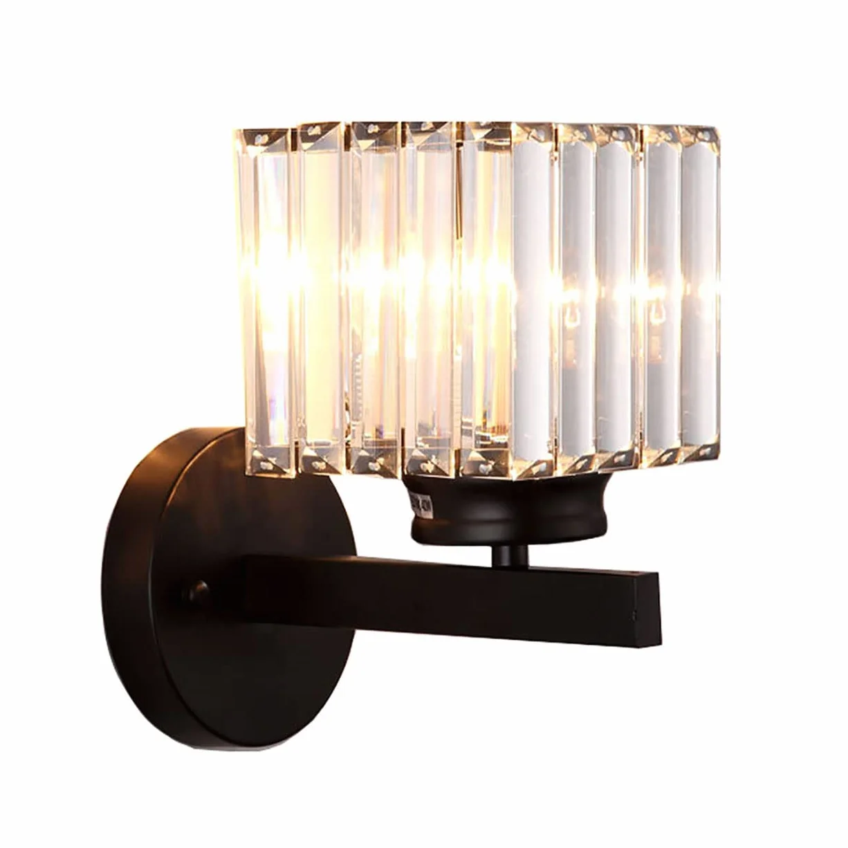 Lámpara de pared retro de cristal negro E27 para interior, salón, dormitorio