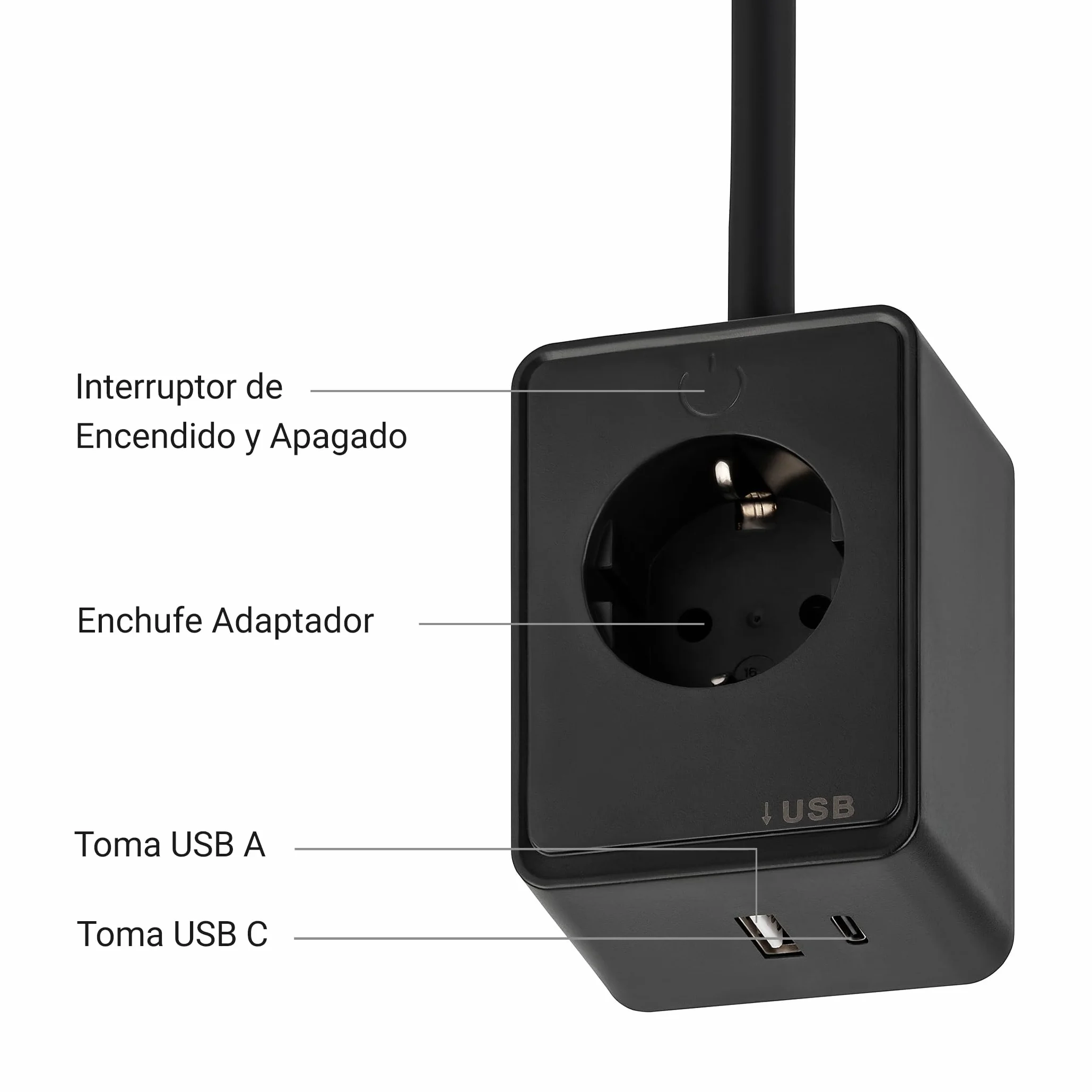SEBSON Lámpara Enchufe Pared LED Regulable, Lampara de Lectura con USB-C, Cuello de Cisne Flexible, Blanco Neutro 4000K, 4,5W, 420lm, Negro