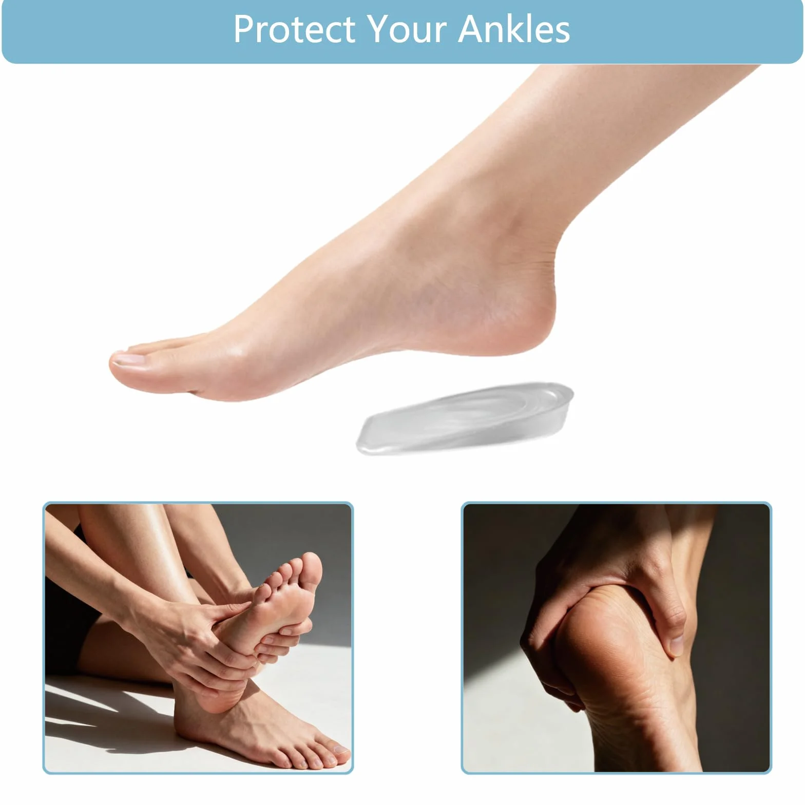 Taloneras Silicona Almohadill Transparente Fascitis Plantar Plantillas Elevadoras Gel Espolon Aumento Altura Alzas Zapatos Mujer Hombres 1 CM