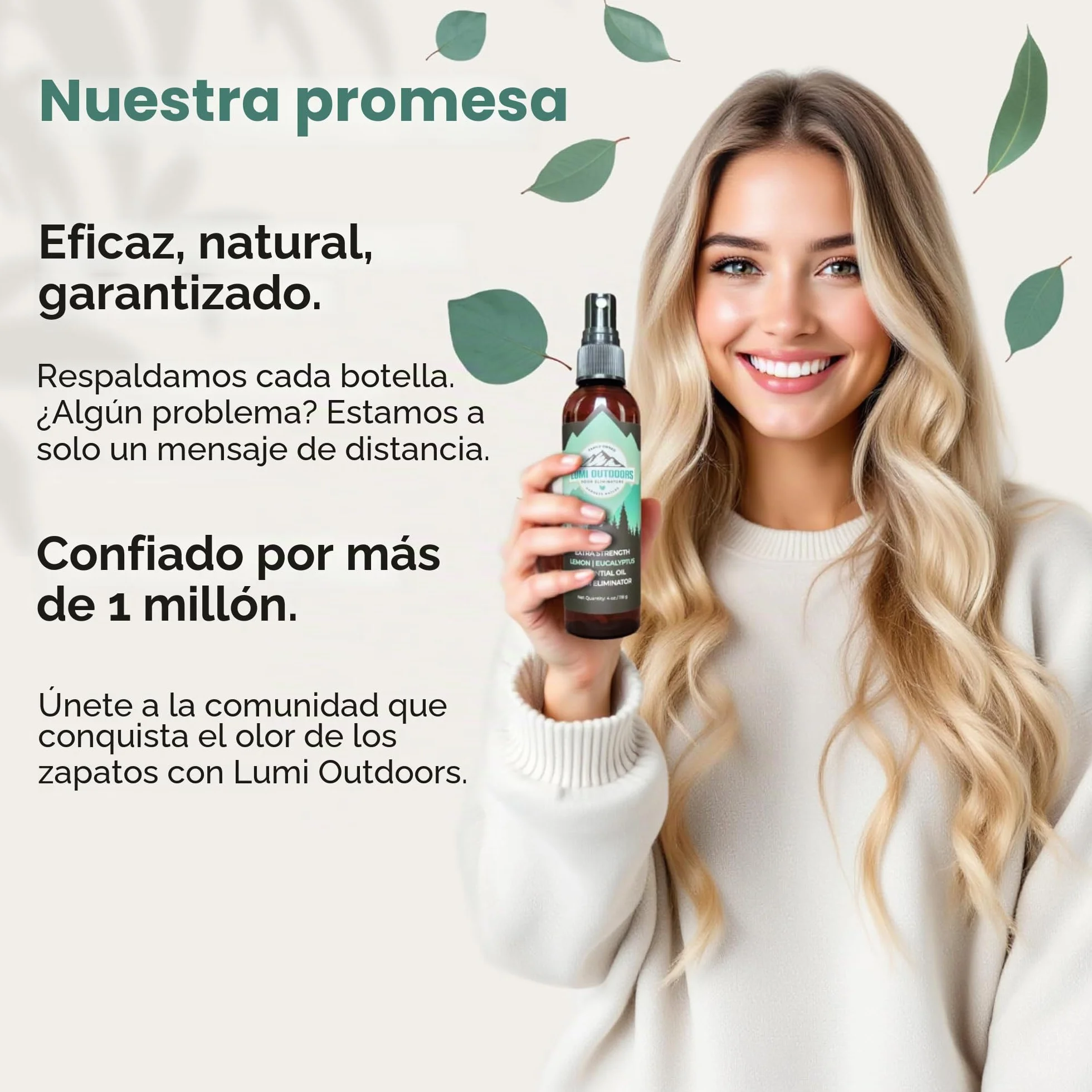 Lumi Outdoors Desodorante Natural para Zapatos y Polvo para Pies, Eucalipto Limón