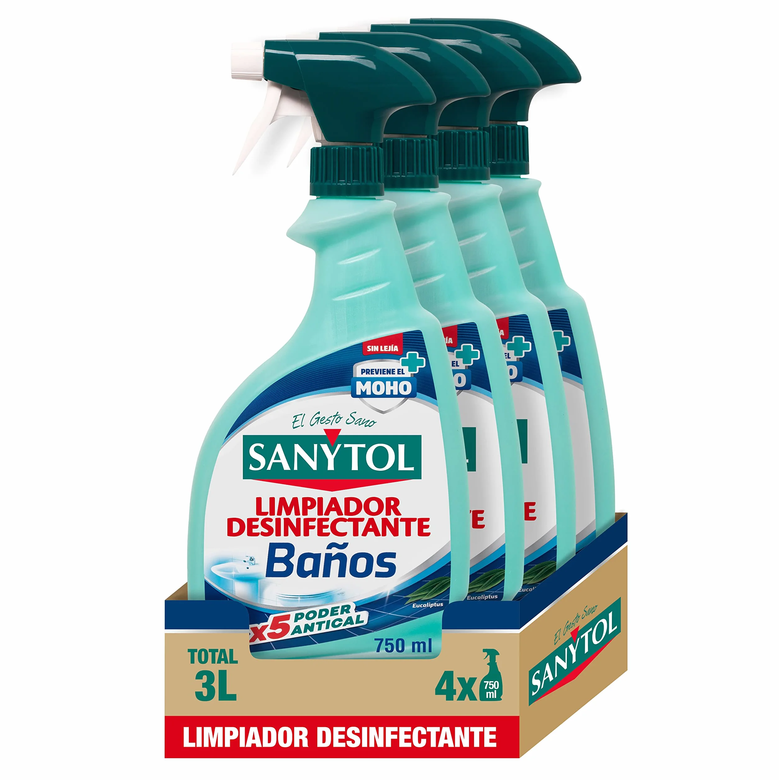 Sanytol Limpiador Desinfectante Antical Baños 4x750ML 3L
