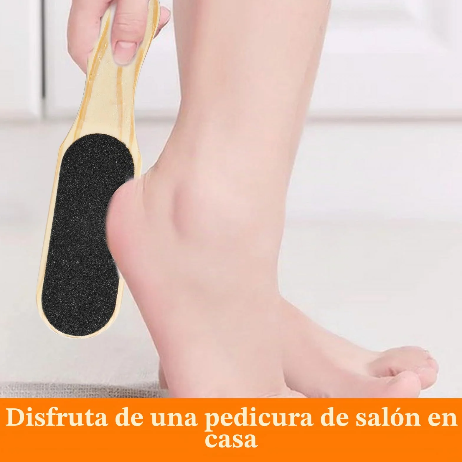 JIEYAO Lima de callos de doble cara de madera profesional para pedicura con correa