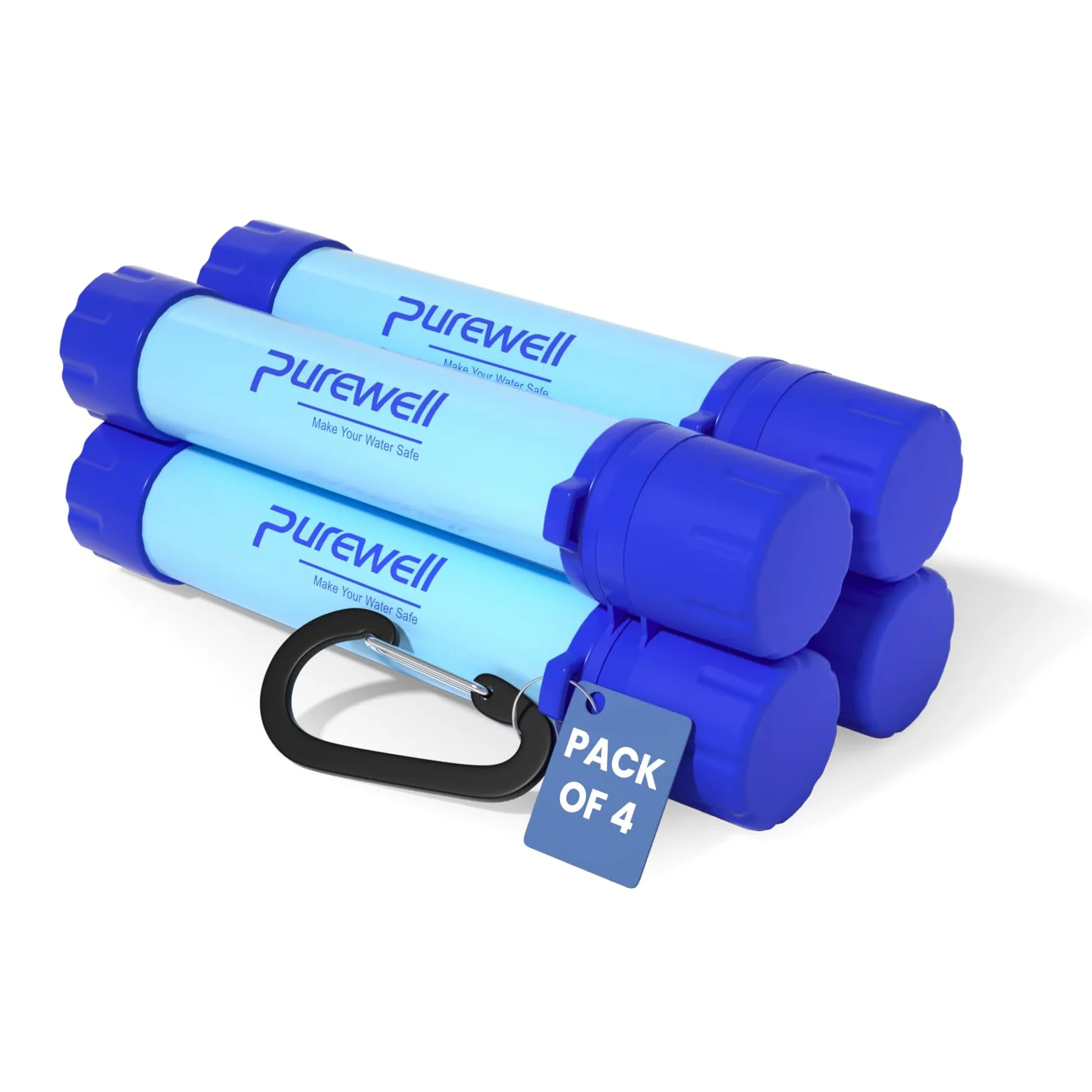 Purewell Filtro de agua personal 1500L Filtro de agua para exteriores Elimina el 99,102% de los contaminantes, trekking, viajes de aventura y preparación para emergencias