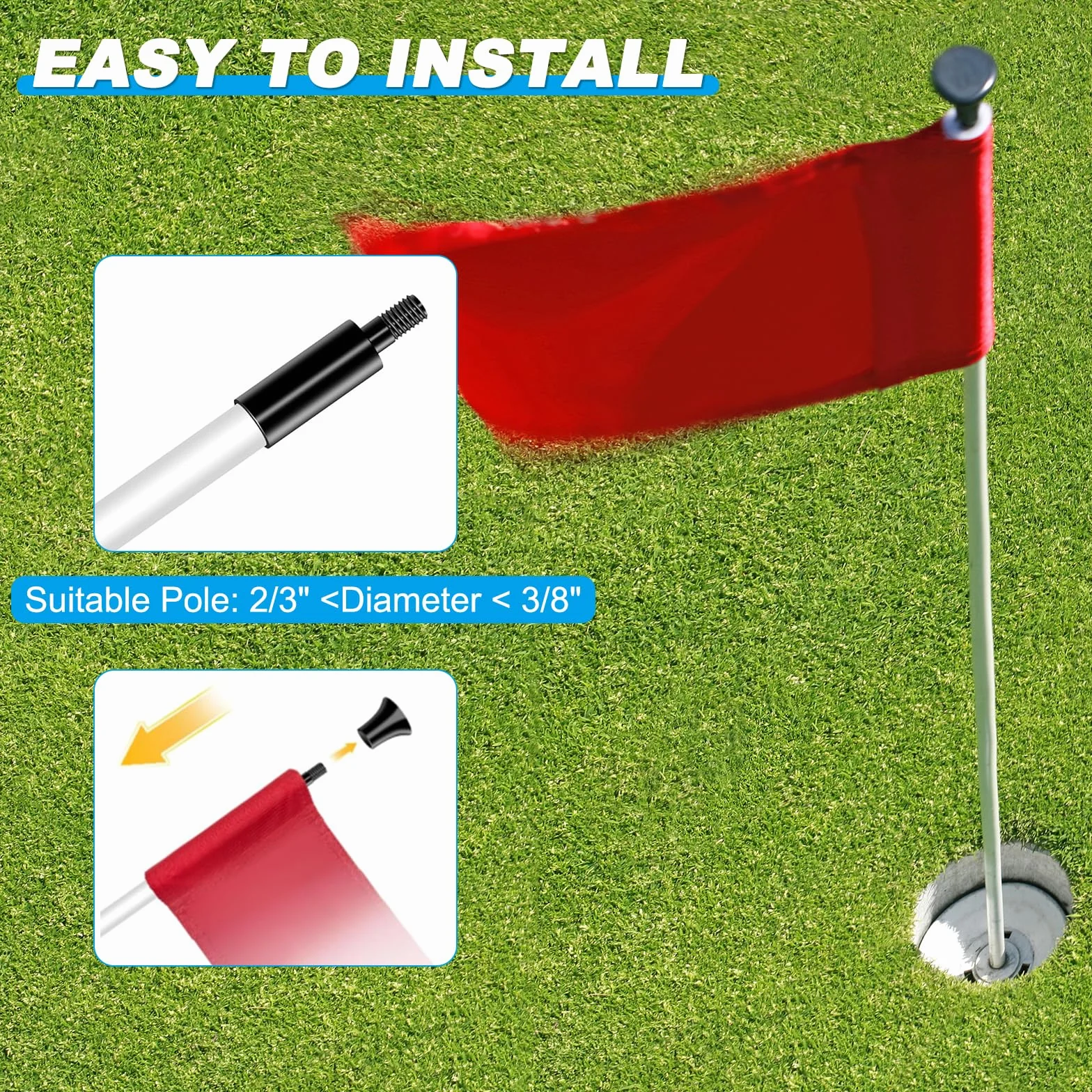 PATIKIL Banderín De Golf De 7 x 5 Pulgadas, 6 Piezas De 420D Nylon Mini Banderines Para Jardín Portátiles Con Tubo Insertado Para Exterior Interior Patio Trasero Jardín, Verde