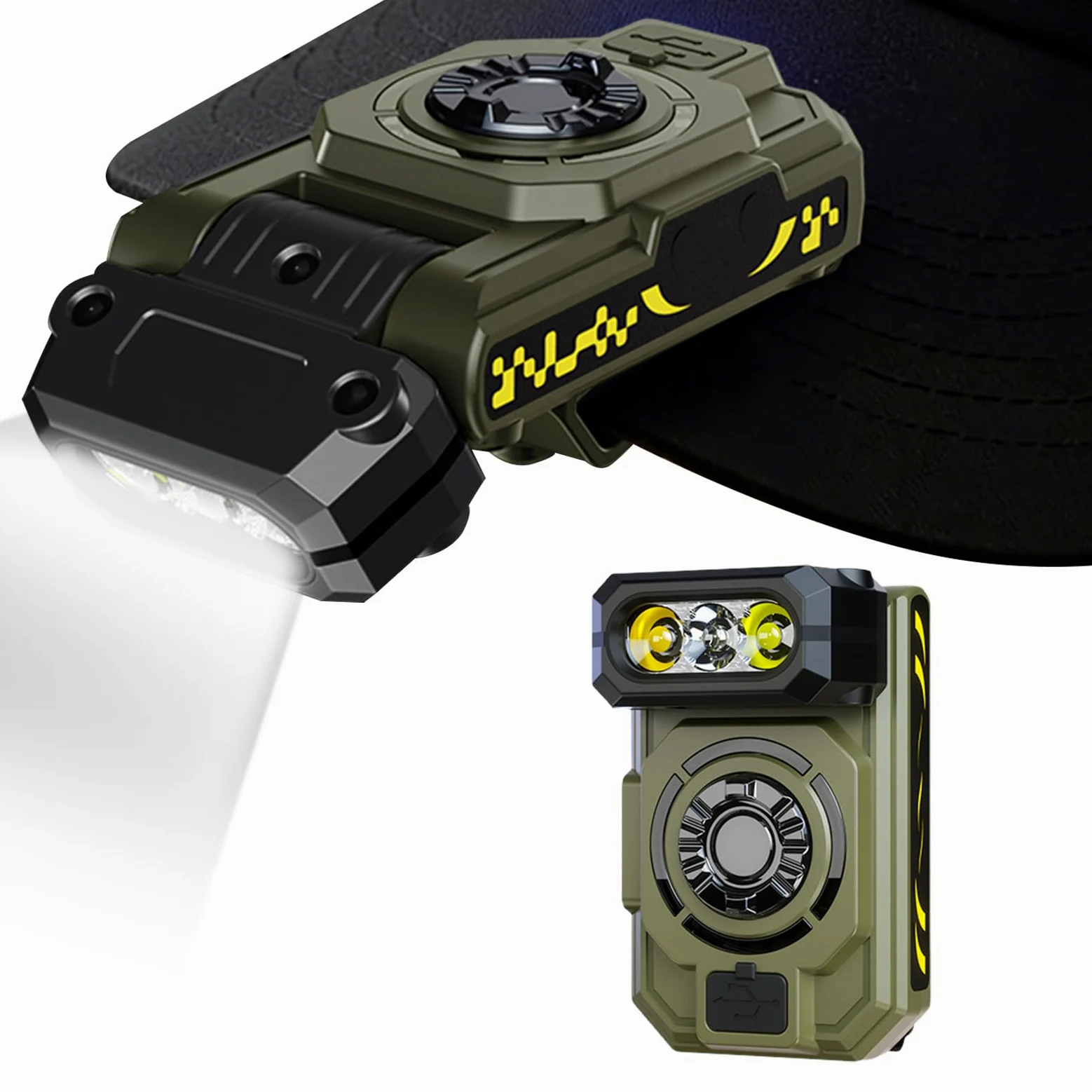 Lámpara de trabajo LED multifunción de inducción de aluminio impermeable recargable con base magnética luz RGB para camping