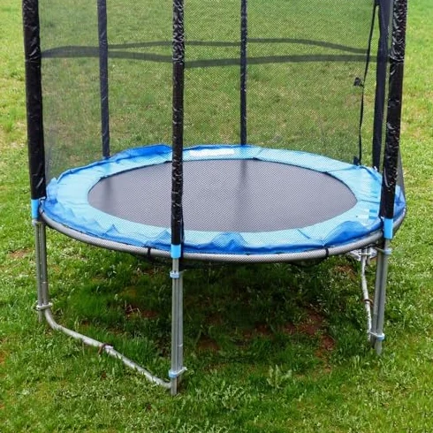 Alfombrilla de repuesto para cama elástica con trabillas de gancho y herramienta de resorte para una fácil instalación y mantenimiento, resistente a la intemperie para todas las edades