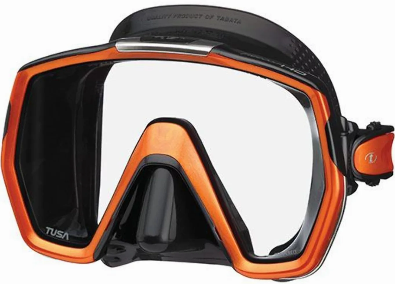 Tusa Freedom HD - Gafas máscara de Buceo y Snorkeling, Grande (Negro / Naranja)