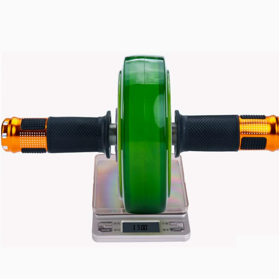 AB Wheel Rueda Fácil de montar,Rueda abdominal pedalier sólido,AB Roller carga de 400 kg, dificultad alta, con rodilleras/Verde / 15×27cm