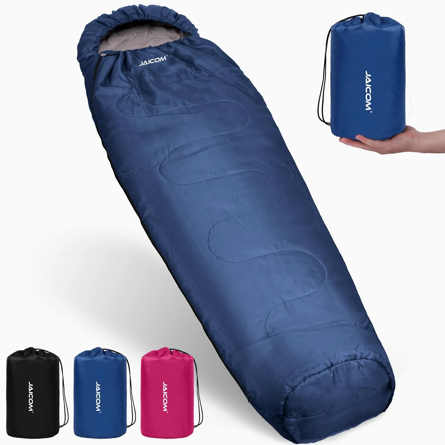 JAICOM Saco de Dormir Momia Ultraligero Cálido Paquete Pequeño Camping