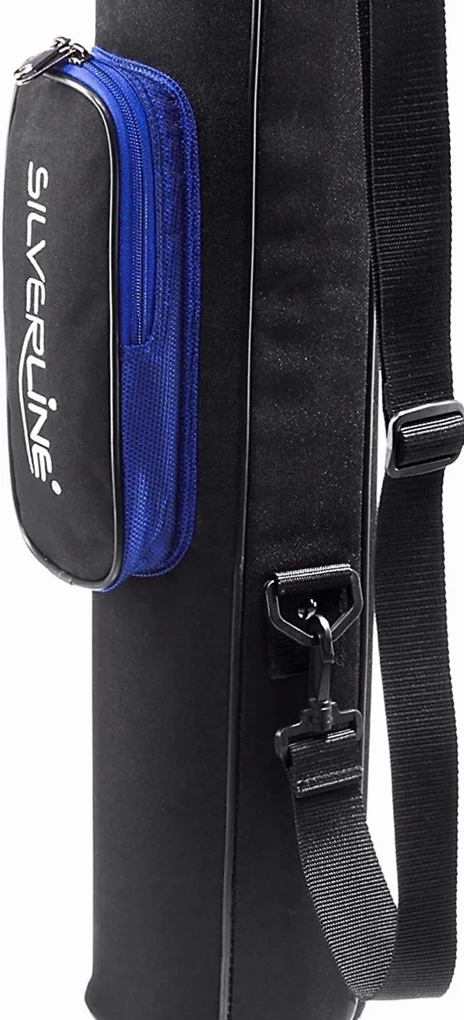 Bolsa de Golf/lápiz/Bolsa de Viaje/Rangeag/Pistolbag/Bolsa de Transporte con Cubierta Protectora integrada y Bolsillo Exterior en Color: Negro – Azul Real