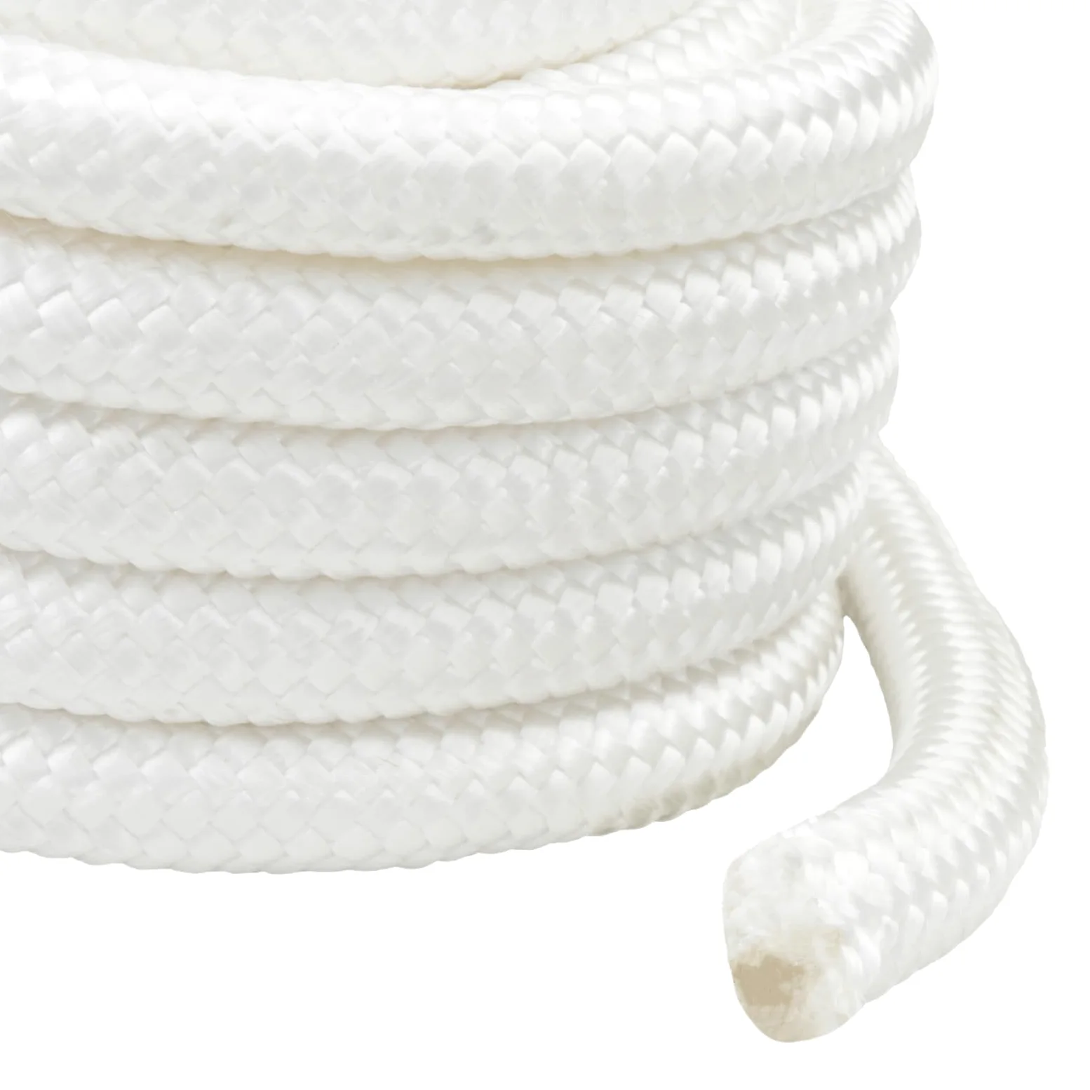 Cuerda de polipropileno de 10 m de longitud, 6 cm de diámetro, cuerda blanca para canotaje, vela y camping, resistente a la intemperie para atar y asegurar