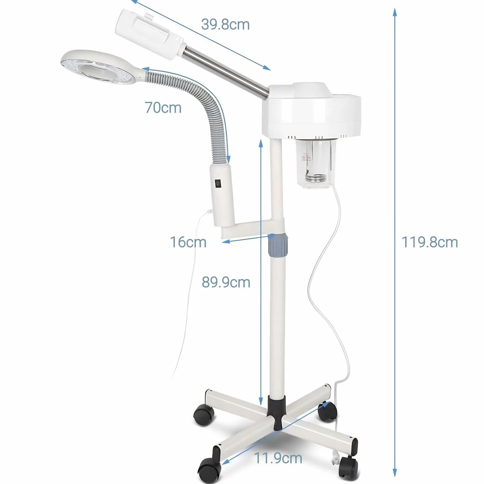 Vaporizador Facial 2 en 1 LED Lámpara de Aumento Sauna Facial Máquina de Vapores Humidificador Spa Belleza Profunda