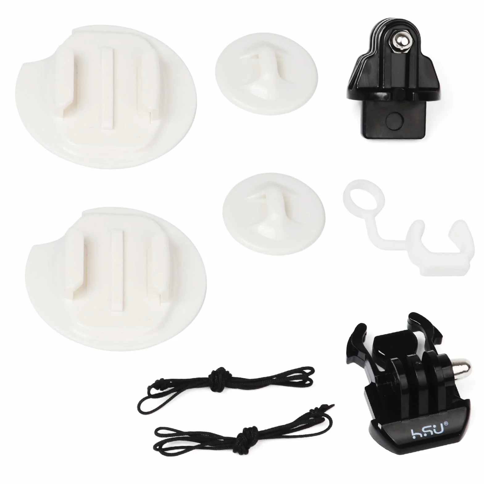 HSU Soporte de Surf para GoPro, Soporte Adhesivo Plano para Hero 13/12/11/10/9/8/7/6/5/4/3, Incluye Correa de Seguridad y Enchufe de Bloqueo FCS