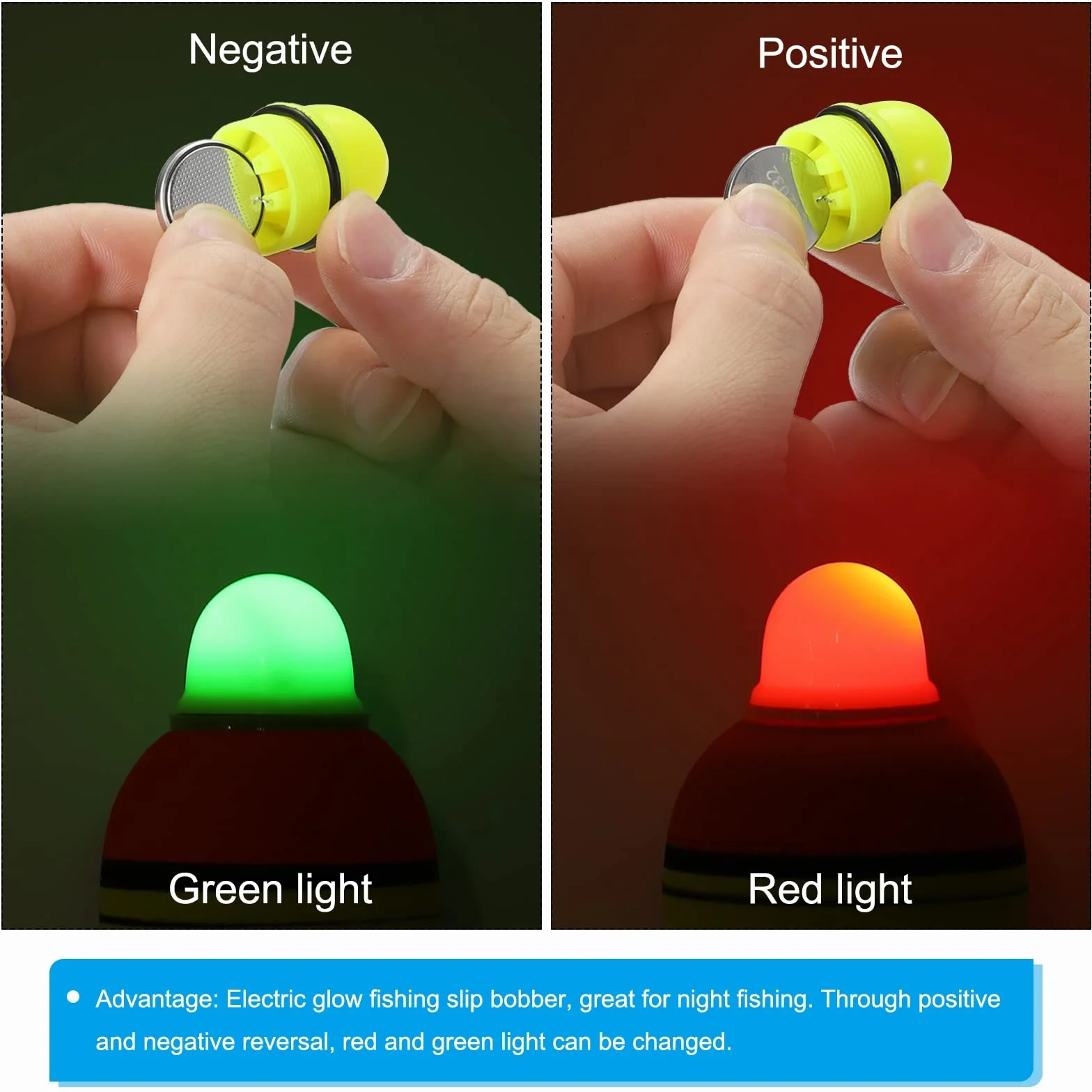PATIKIL 1oz Iluminado Pesca Deslizante Flotadores, 2 Paquete EVA Luz Pesca Flotador para Nocturna Pesca, Amarillo