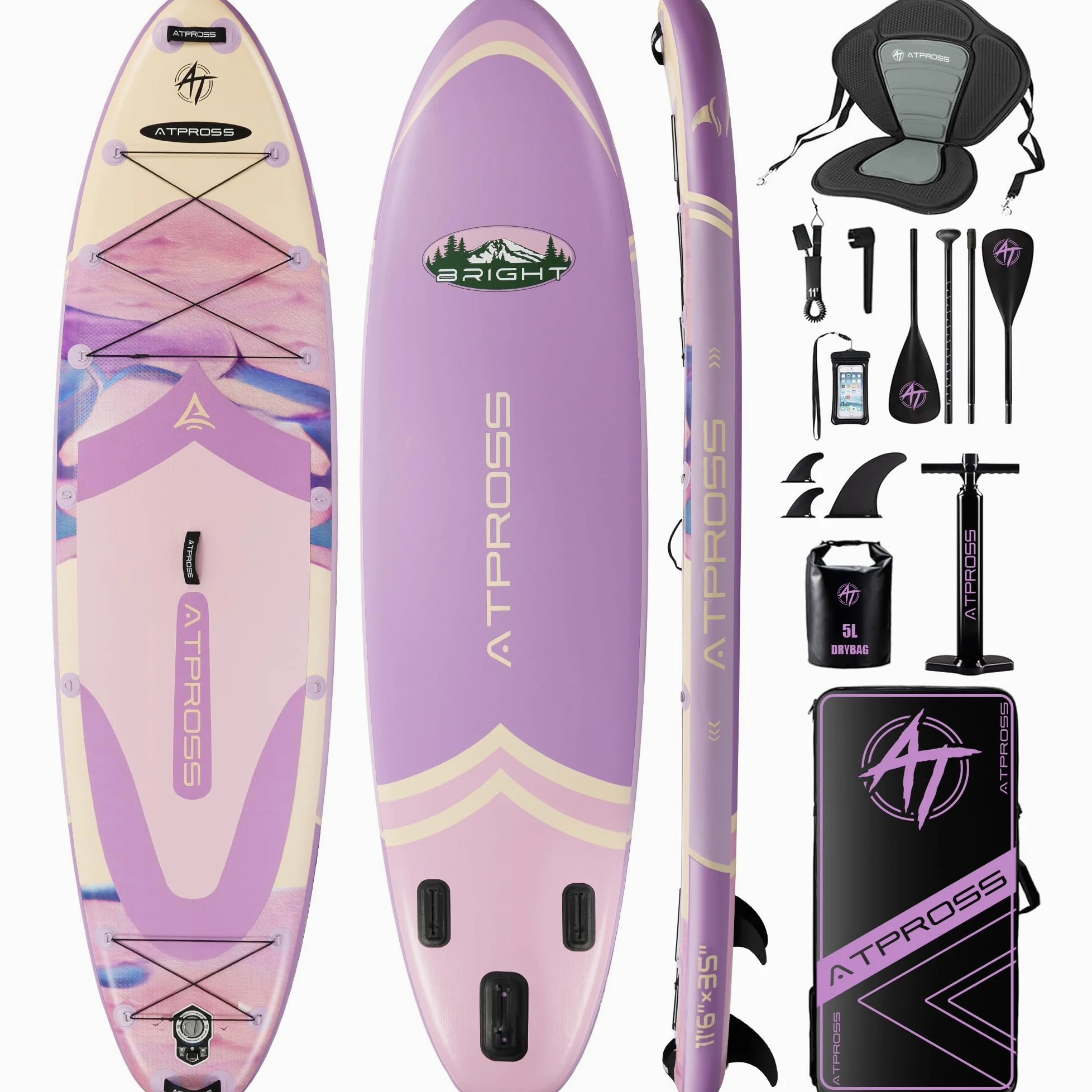 Tabla Paddle Surf Hinchable Inflable Extra Grande para Adultos, con Capacidad para 204,1 kg. con Kit de Accesorios Mochila. Kayak Inflable, Antideslizante, Ideal para Yoga,