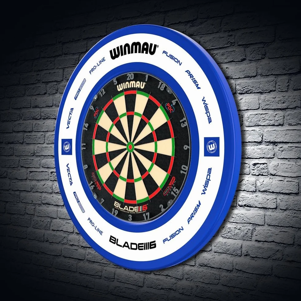WINMAU Anillo envolvente para tablero de dardos Pro Line 1.0 y 2.0 rojo, azul, negro y blanco, protector de pared