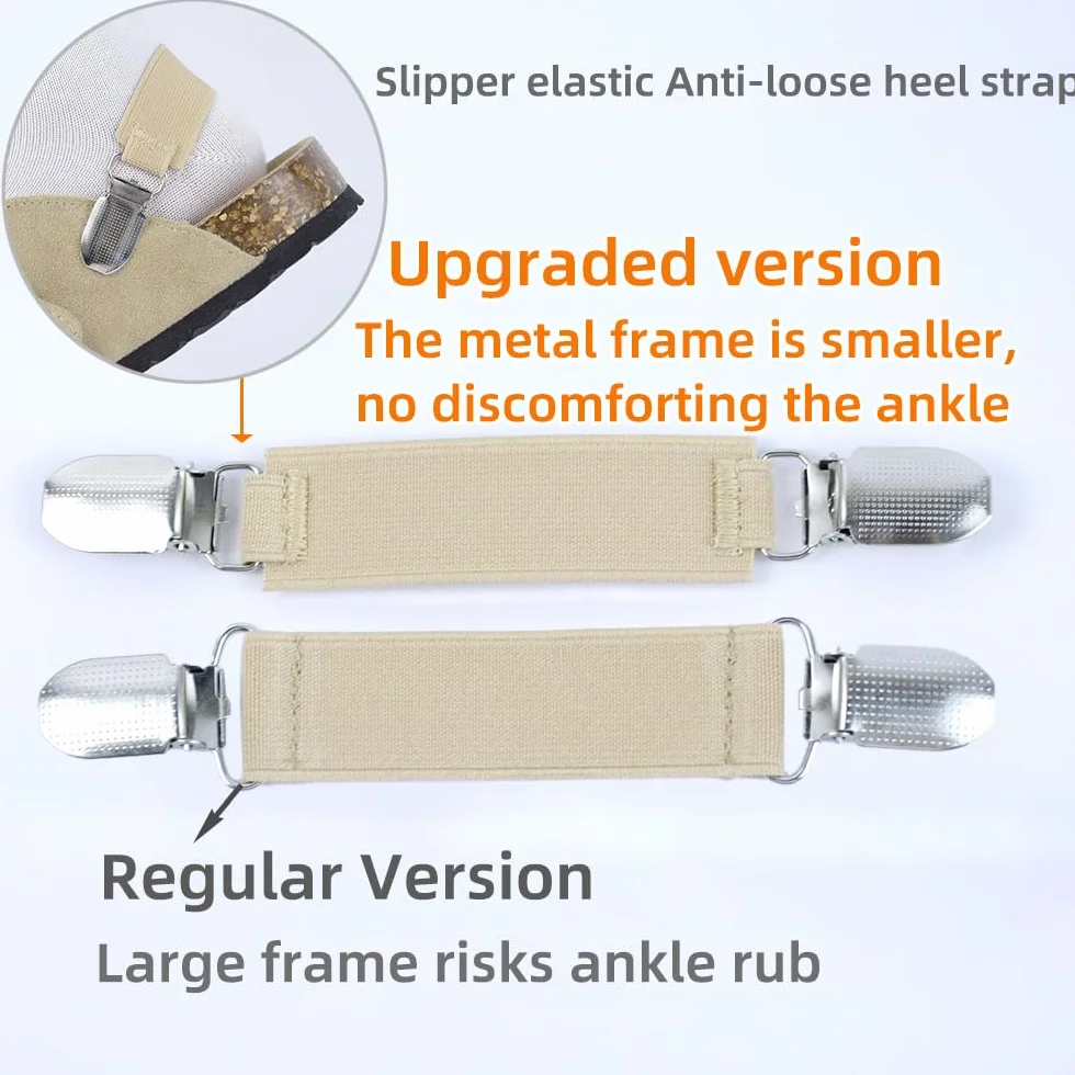 Zapatos elásticos correas de talón antideslizantes con broche de clip cordones anchos